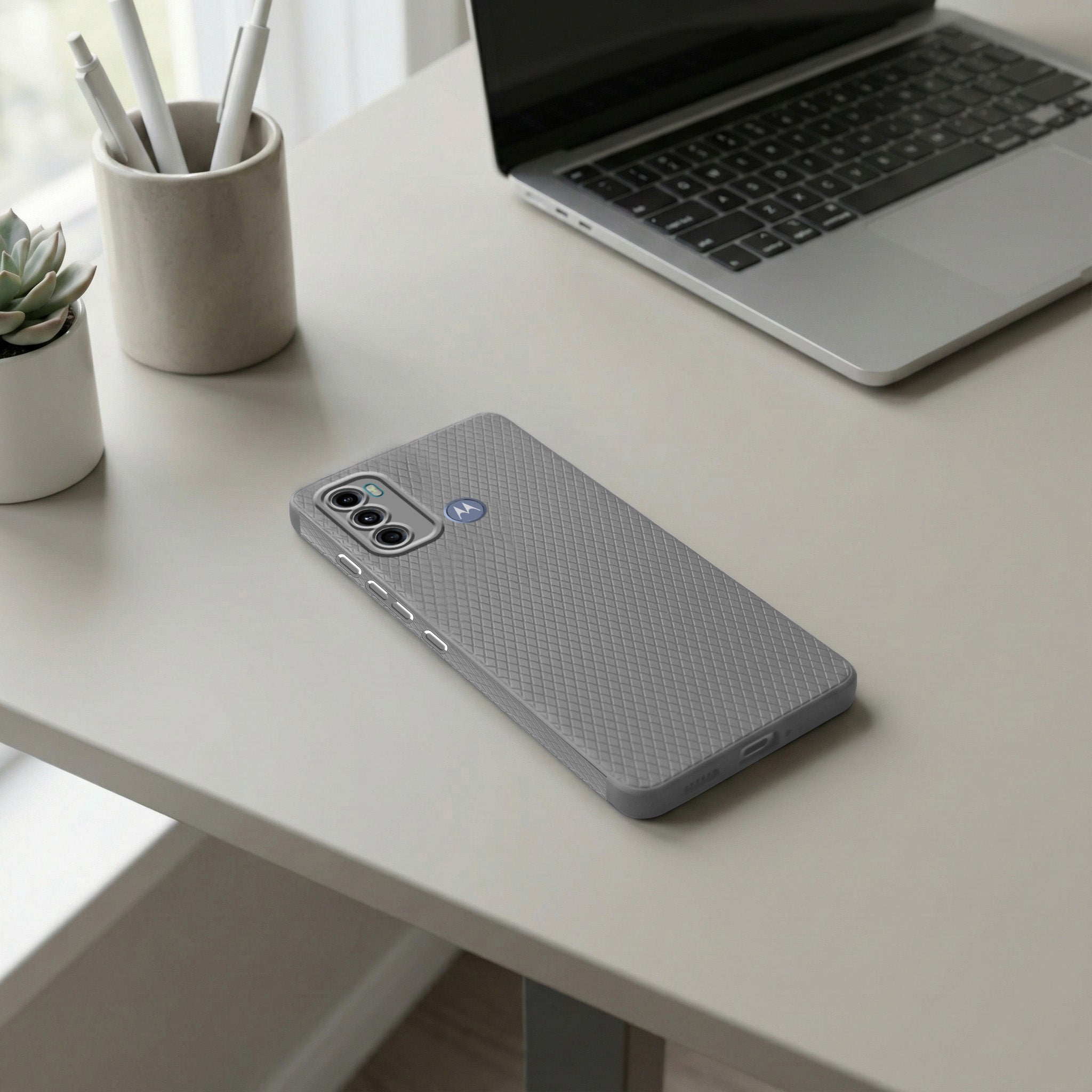 For Motorola Moto G40 Fusion | G60 Back Cover Case (Liquid Silicone | Side Grip | Camera Protection)