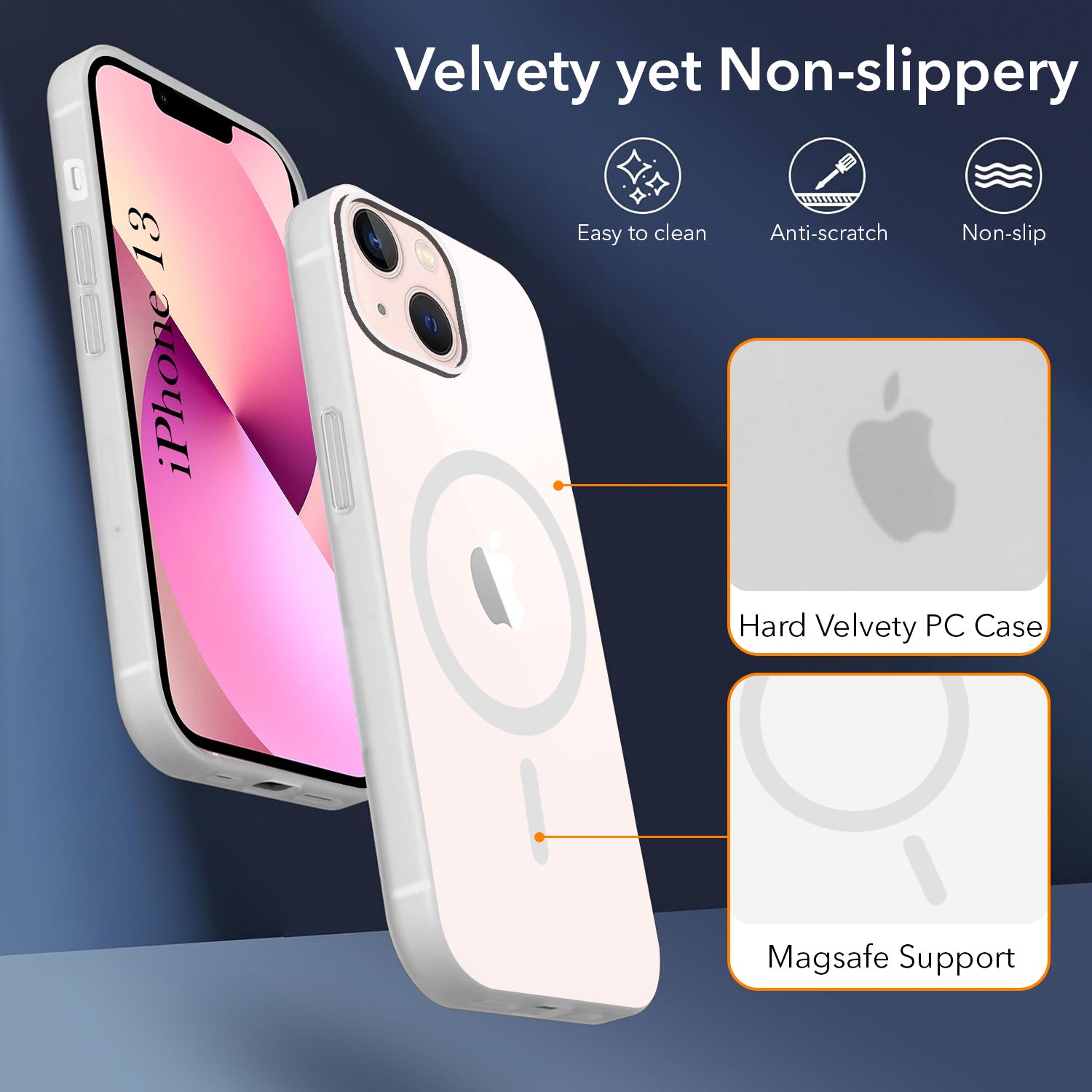 For Apple iPhone 13 Back Cover Case (Frosted Matte Feel | MagSafe Compatible Wireless Charging | Polycarbonate Material)