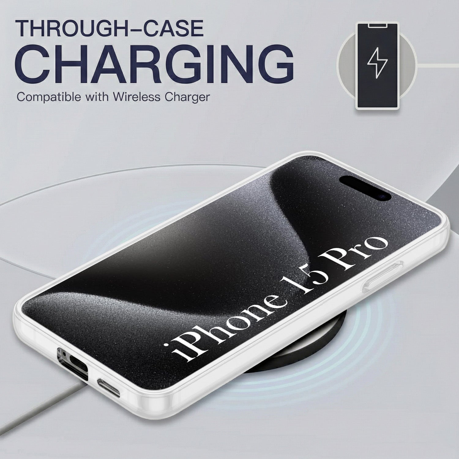 For Apple iPhone 15 Pro Back Cover Case Silicone (Slim Paper Thin | Camera Protection Bump | Minimalist Professional | Soft Flexible)