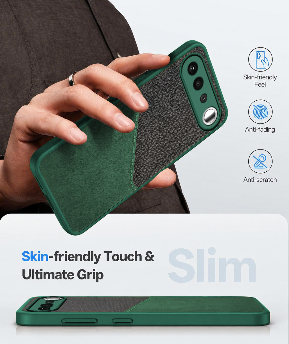 For Realme 16 Back Cover Case (Dual PU Leather Stitch | Professional Minimalist | Soft and Flexible)