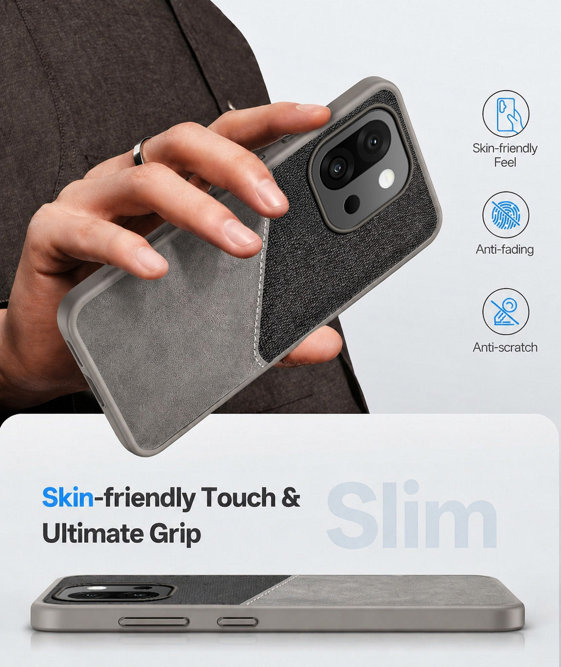 For OnePlus 13s (Dual PU Leather Stitch | Professional Minimalist | Soft and Flexible)