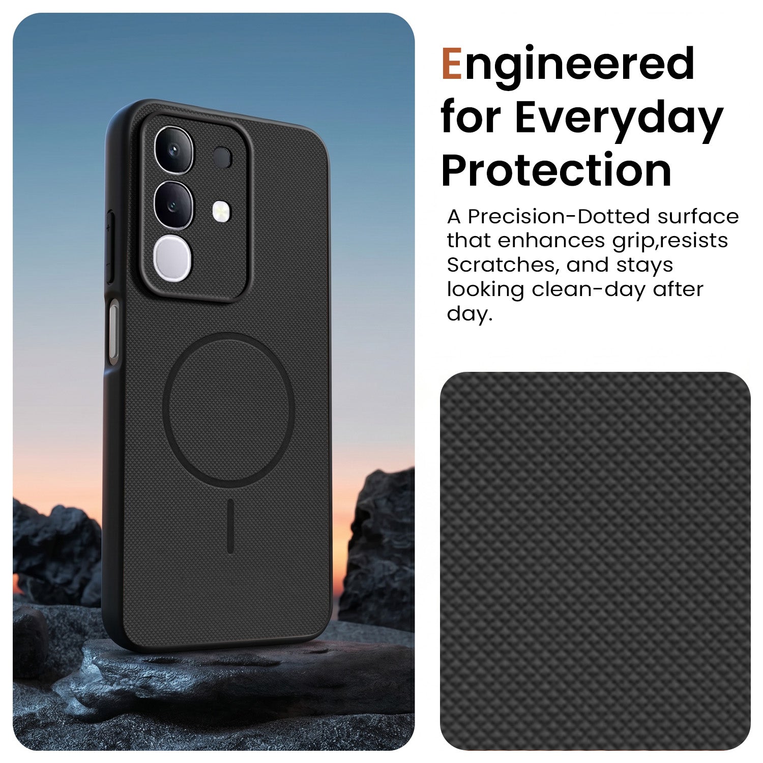 For Vivo T4x | Vivo Y31 Pro Back Cover Case PU Leather (Texture Grip Design | Professional Minimalist | Camera Protection | Soft and Flexible)