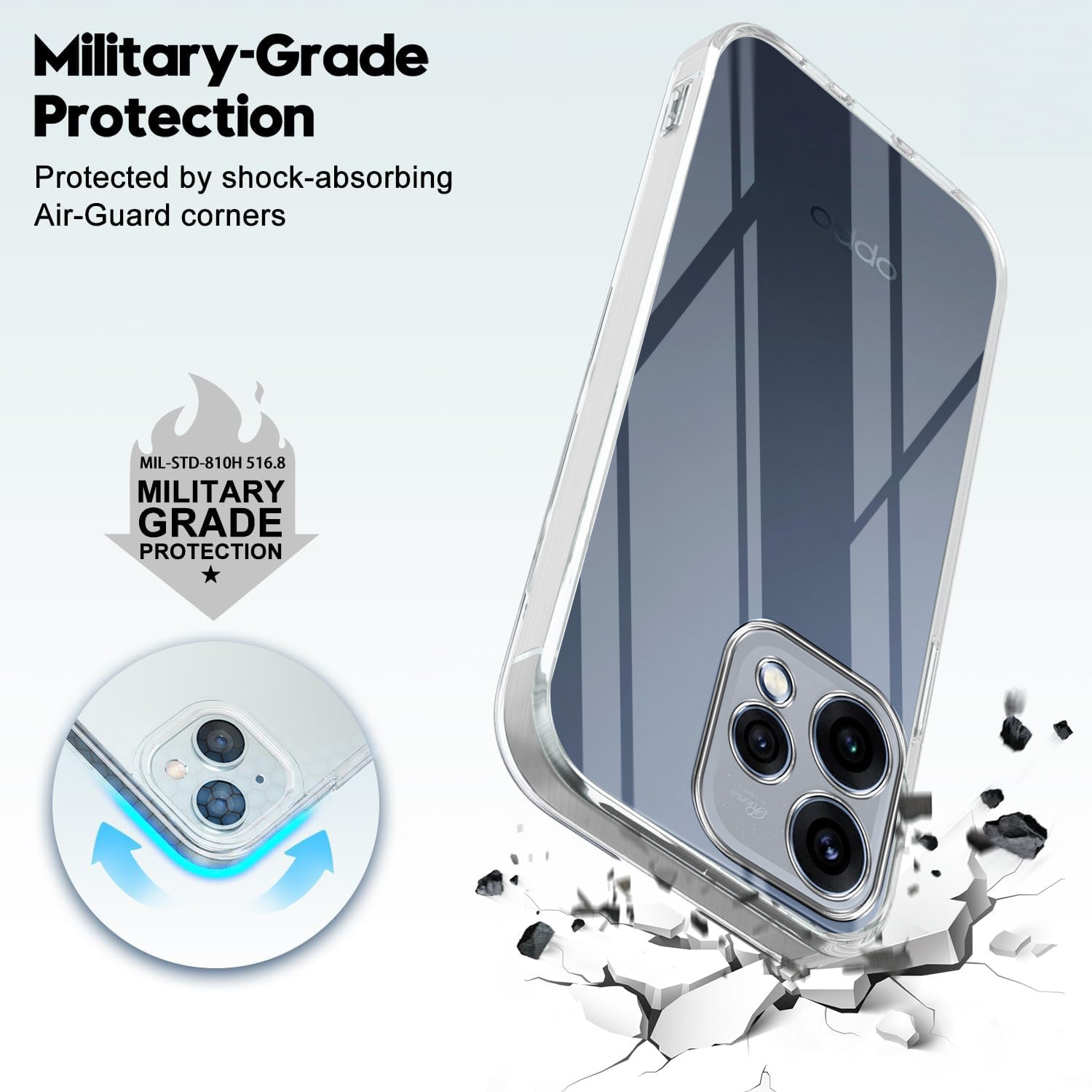 For Oppo Reno15 5G | Oppo Reno 15 5GSilicone Back Cover Case  (Clear Shockproof Case with Camera Protection | Soft and Flexible | Transparent)