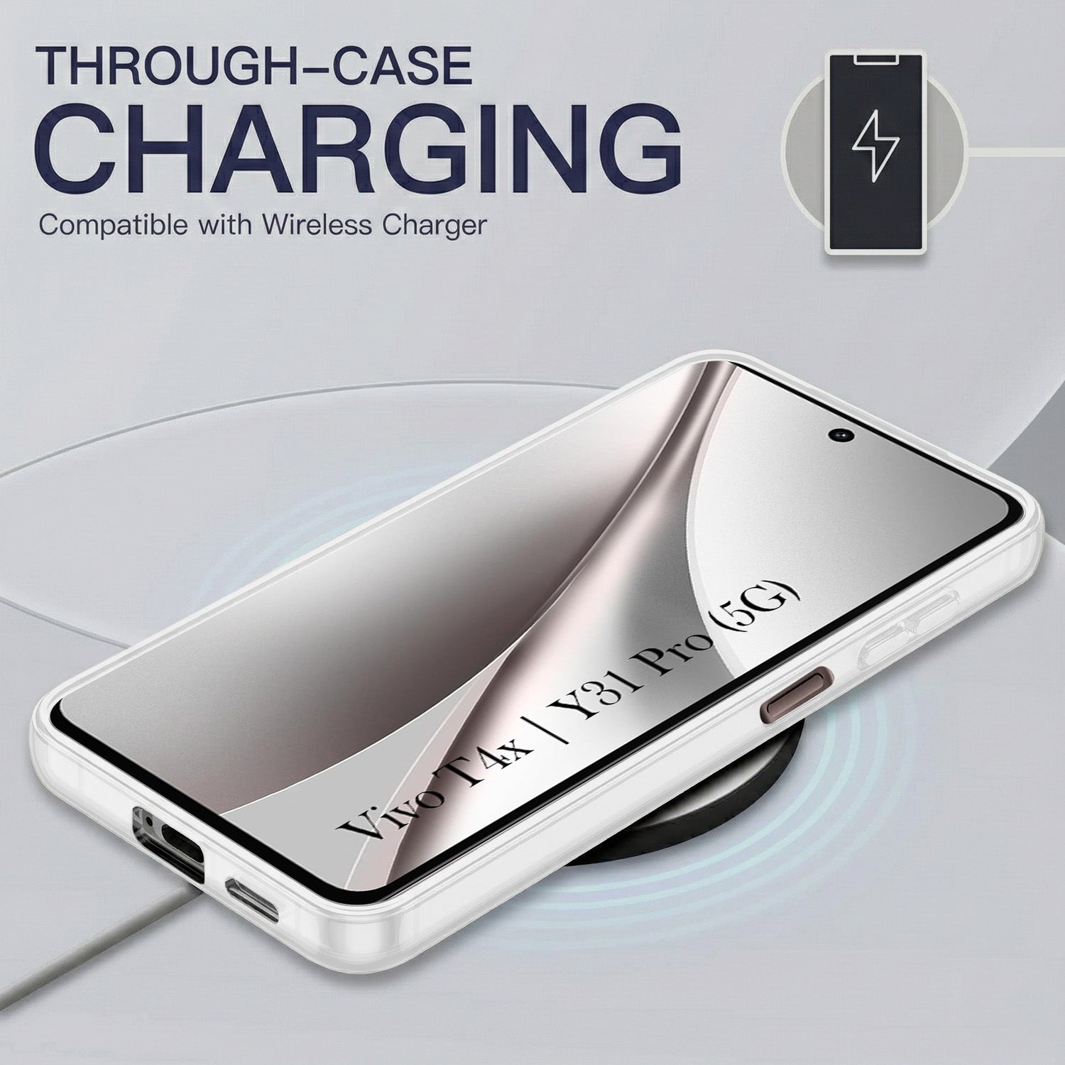 For Vivo T4x | Vivo Y31 Pro Back Cover Case Silicone (Slim Paper Thin | Camera Protection Bump | Minimalist Professional | Soft Flexible)