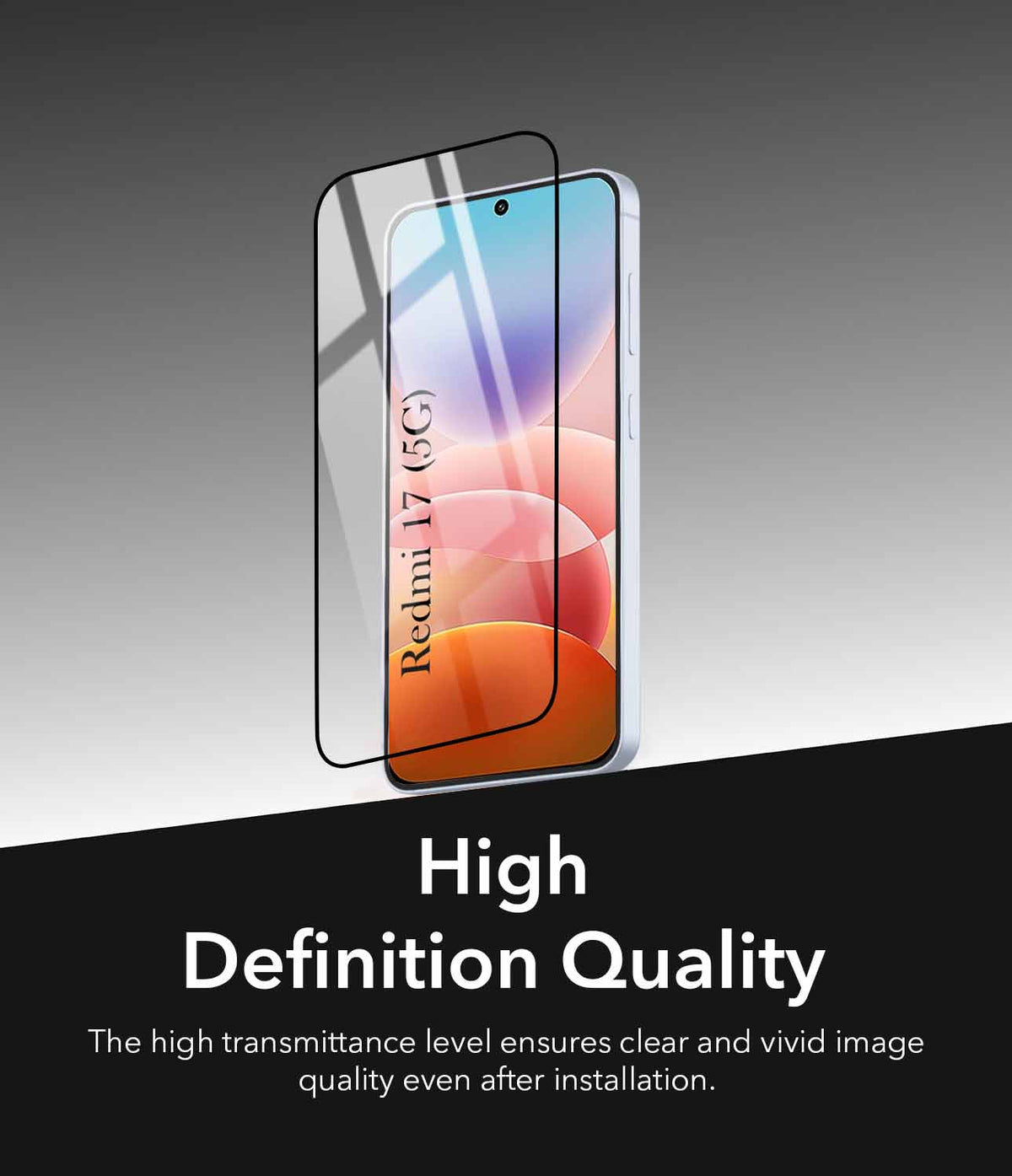 Tempered Glass For Redmi 17 5G Military-Grade Gorilla Tempered Glass Screen Protector With Installation Kit | Shatterproof, Full Coverage, HD Clear, Scratch Resistant (Pack of 1)