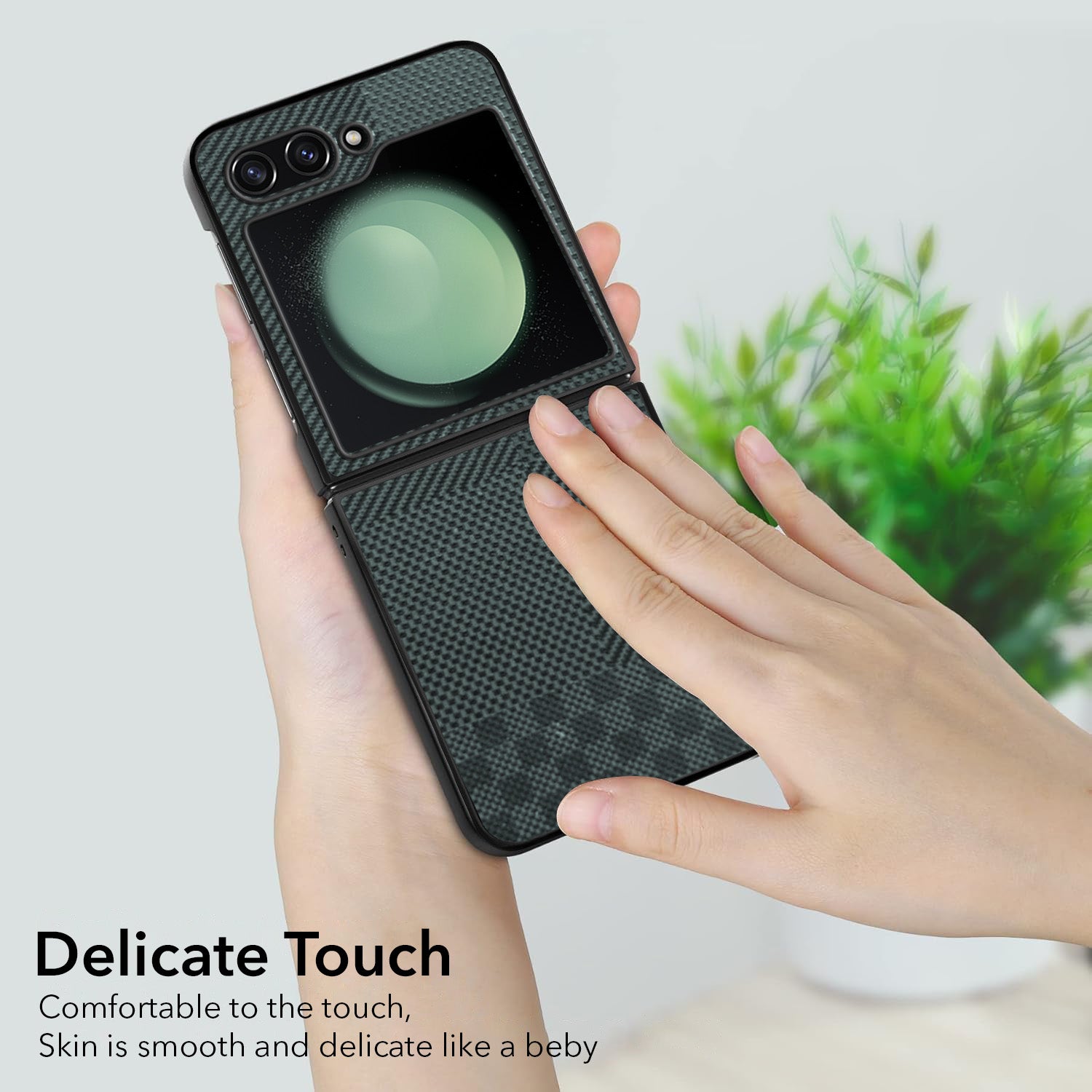 For Samsung Galaxy Z Flip 5 Back Flip Case Cover (Craft Printed Design | Hybrid Texture | Inside Microfiber Cloth)