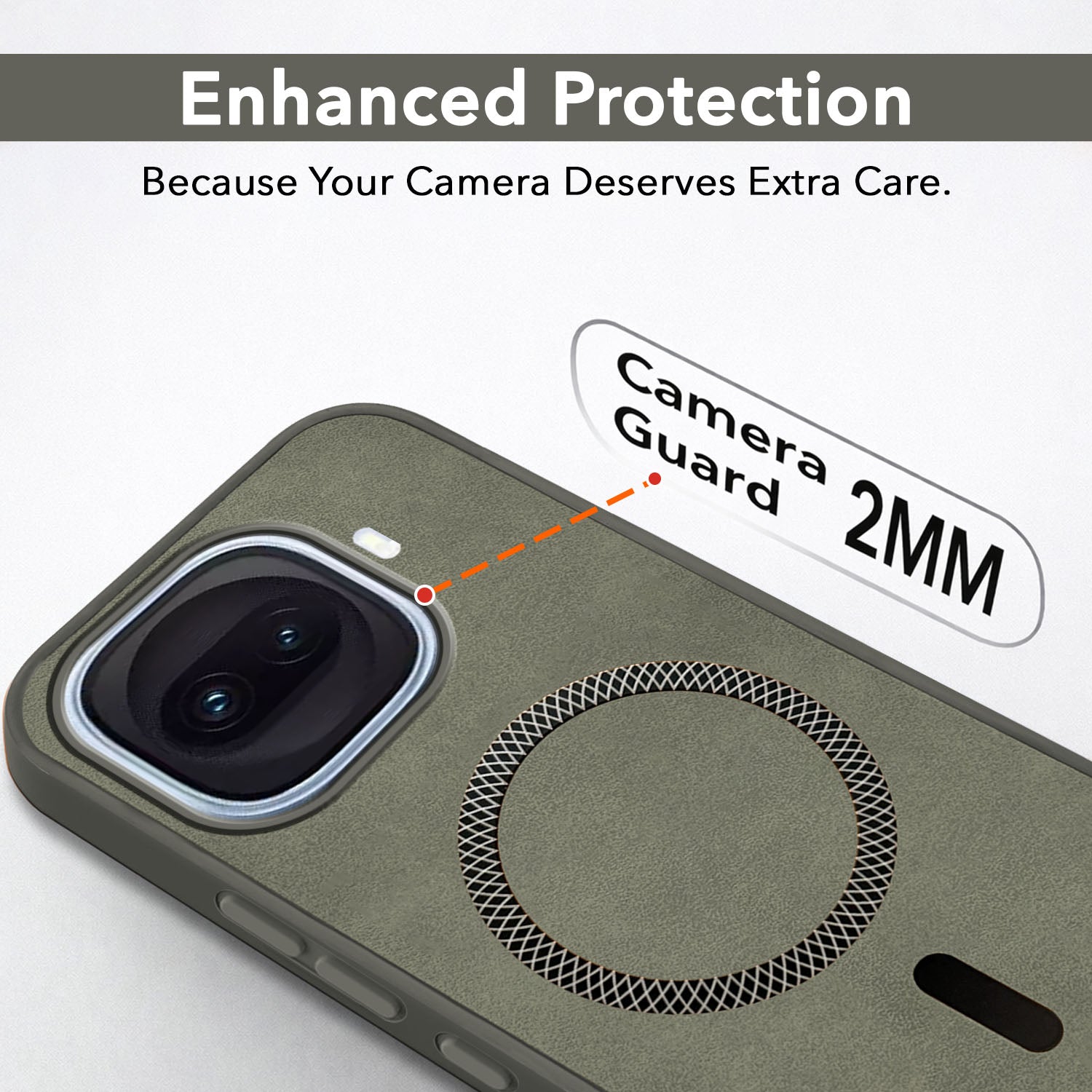 For Vivo iQOO 15R 5G Back Cover Case Leather Finish (MagSafe Compatible Wireless Charging | Soft Touch | Camera Bump Protection)