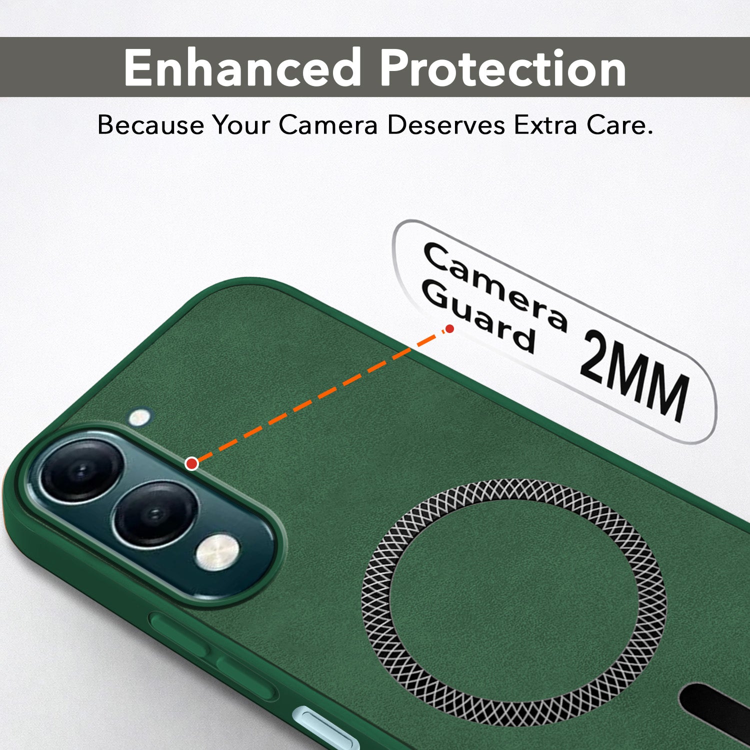 For Vivo Y19 | Vivo Y19e | Vivo T4 Lite Back Cover Case Leather Finish (MagSafe Compatible Wireless Charging | Soft Touch | Camera Bump Protection)