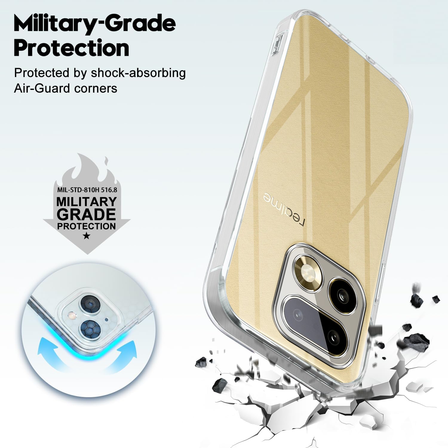 For Realme 16 Pro Plus 5G Back Cover Case Silicone (Clear Shockproof Case with Camera Protection | Soft and Flexible | Transparent)