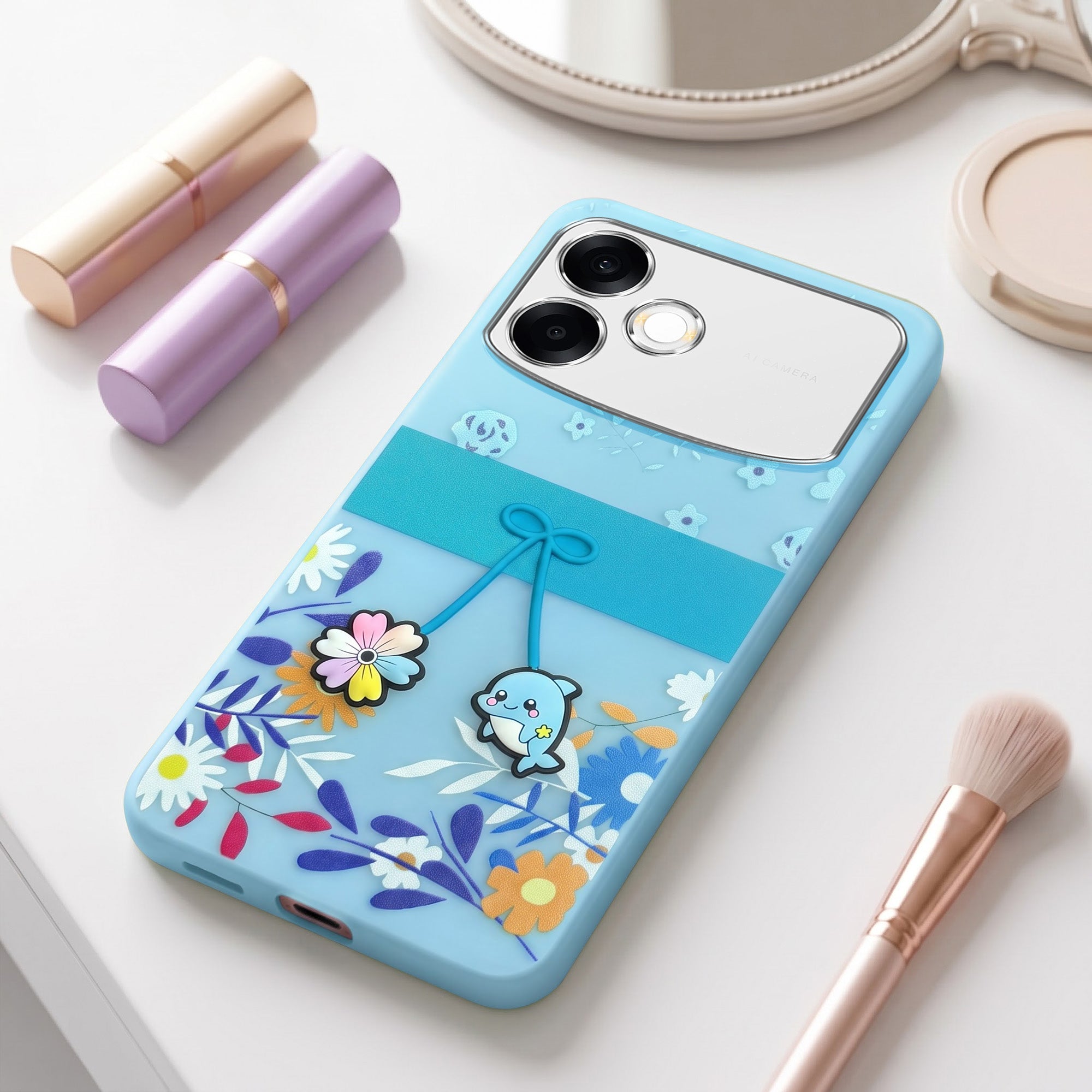 For Oppo F33 Pro 5G Back Cover Case (3D Cute Cartoons | Hard Back Side Soft | Matte Premium Finish | HD Printing)