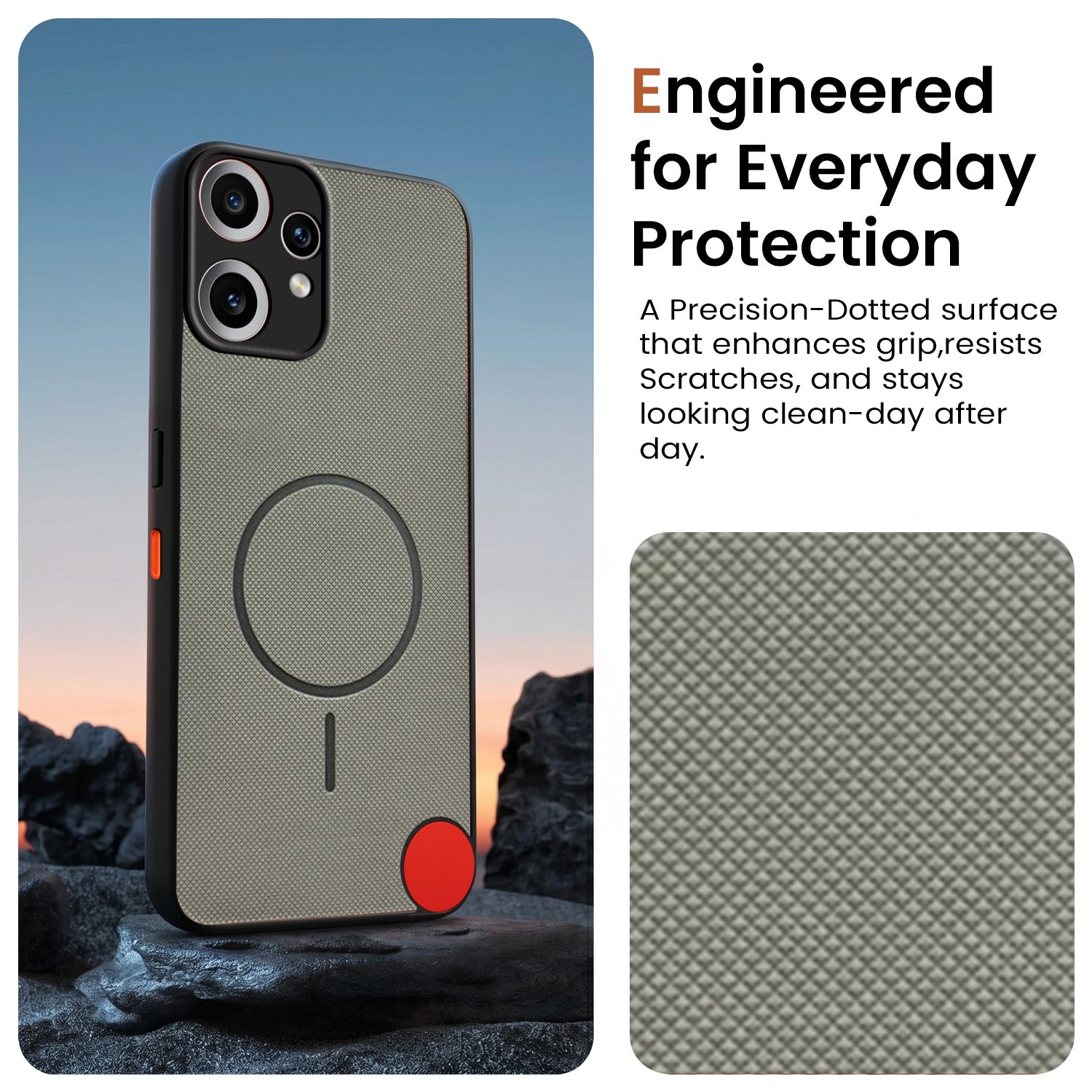 For Nothing CMF Phone 2 Pro Back Cover Case PU Leather (Texture Grip Design | Professional Minimalist | Camera Protection | Soft and Flexible)