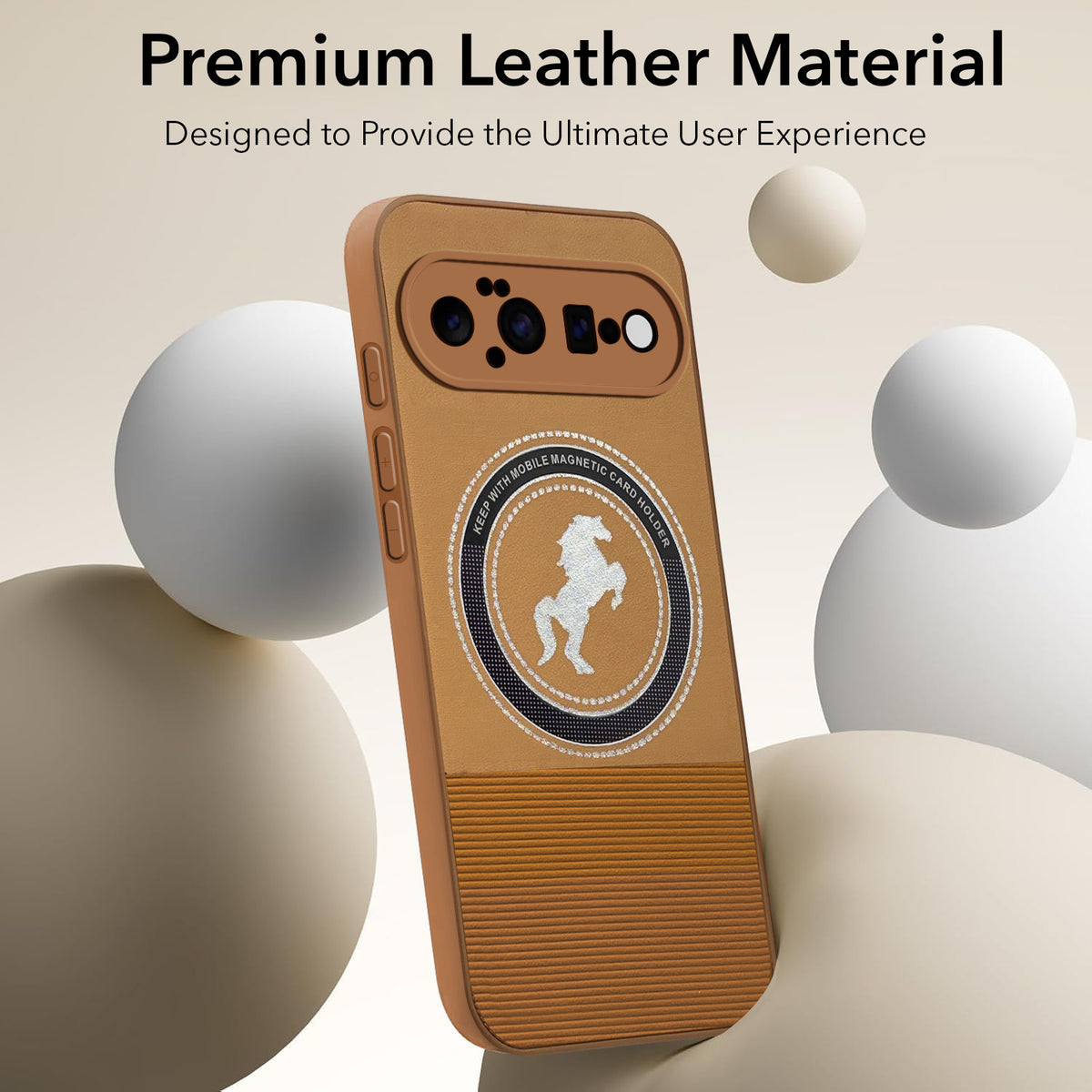 For Google Pixel 11 Back Cover Case PU Leather Finish (Professional Minimalist Texture | MagSafe Compatile | Camera Protection | Sleek Sober Formal)