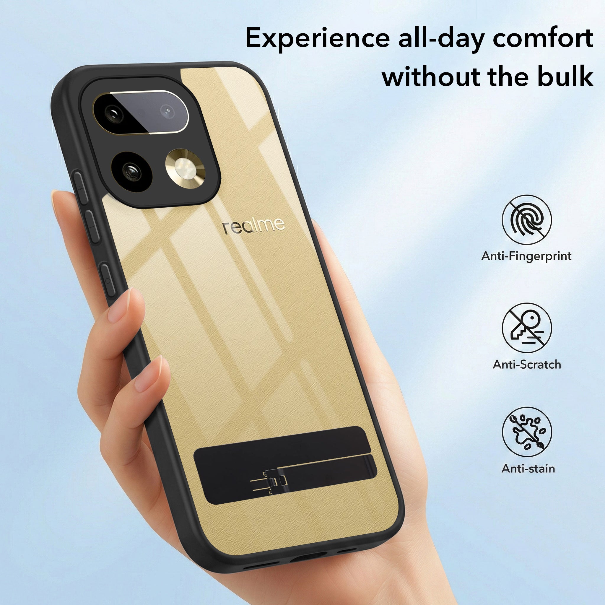 For Realme 16 Pro Plus 5G Back Cover Case (Built-in Stand | Lifetime Anti Yellow | Kickstand Shockproof | Camera Protection | MagSafe Compatible)