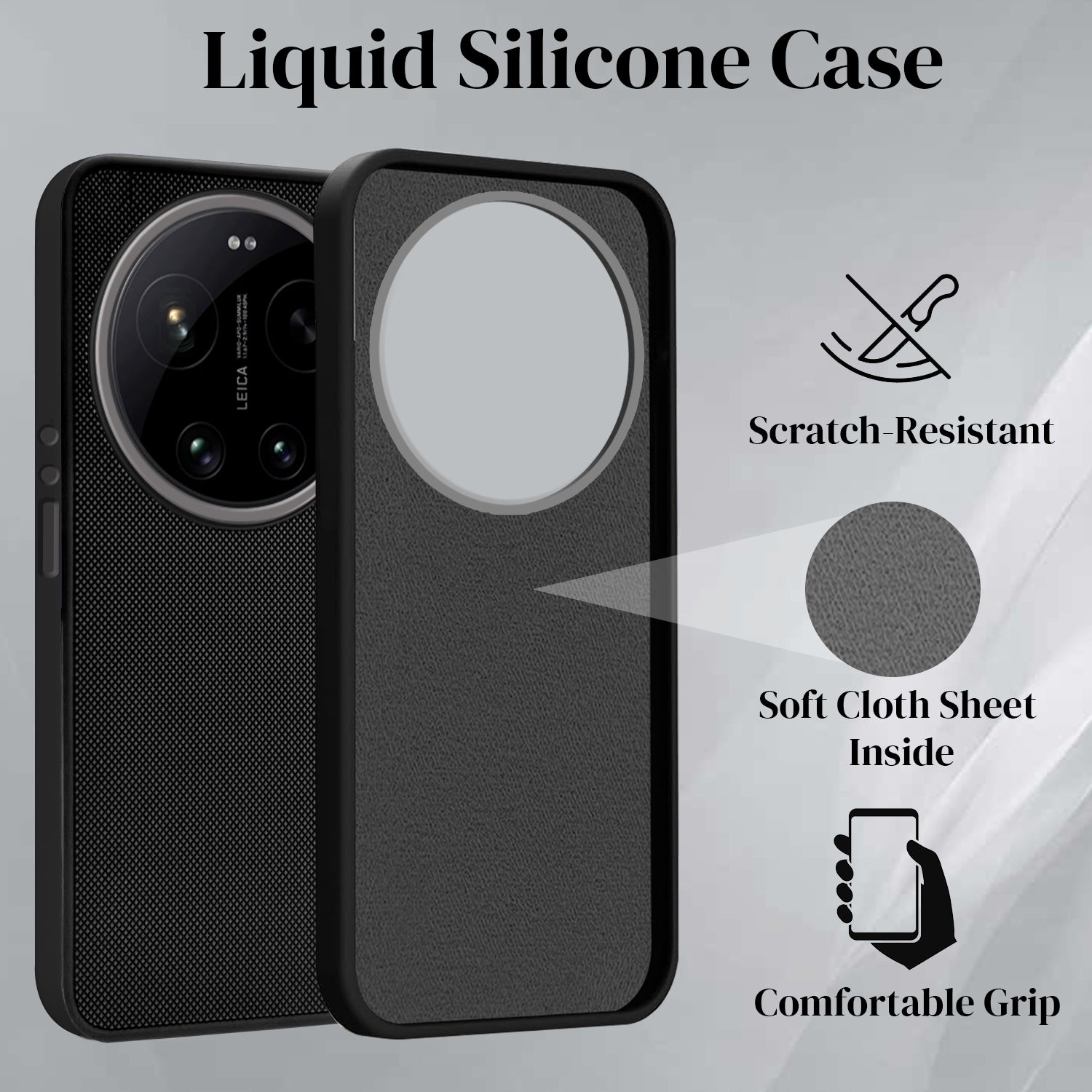 For Xiaomi 17 Ultra 5G Back Cover Case Rubberised (Textured Grip Design | Micro-Fiber Cloth Inside | Slim and Light Weight | Soft Touch and Feel)