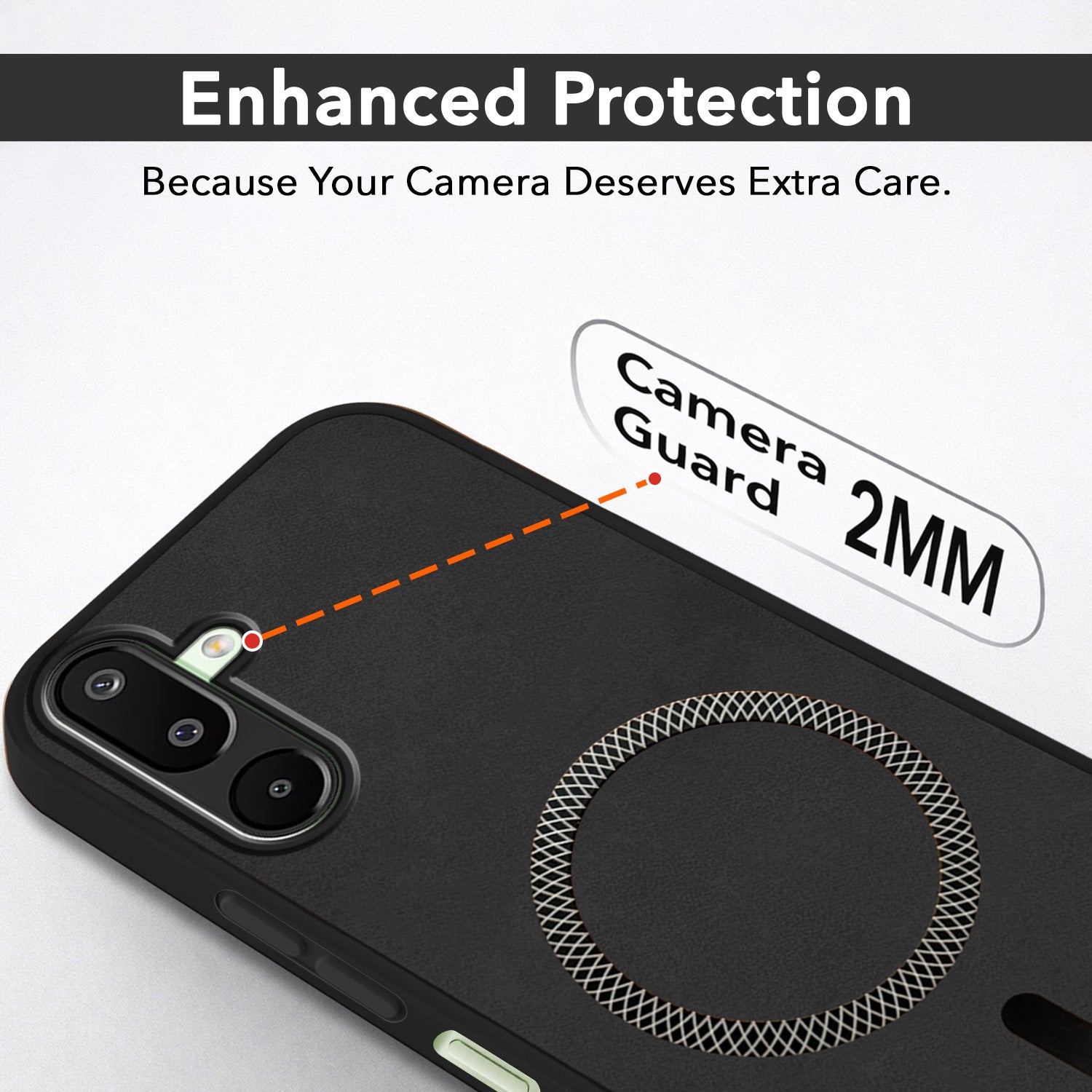 For Samsung Galaxy M16 5G | Samsung Galaxy F16 5G Back Cover Case Leather Finish (MagSafe Compatible Wireless Charging | Soft Touch | Camera Bump Protection)