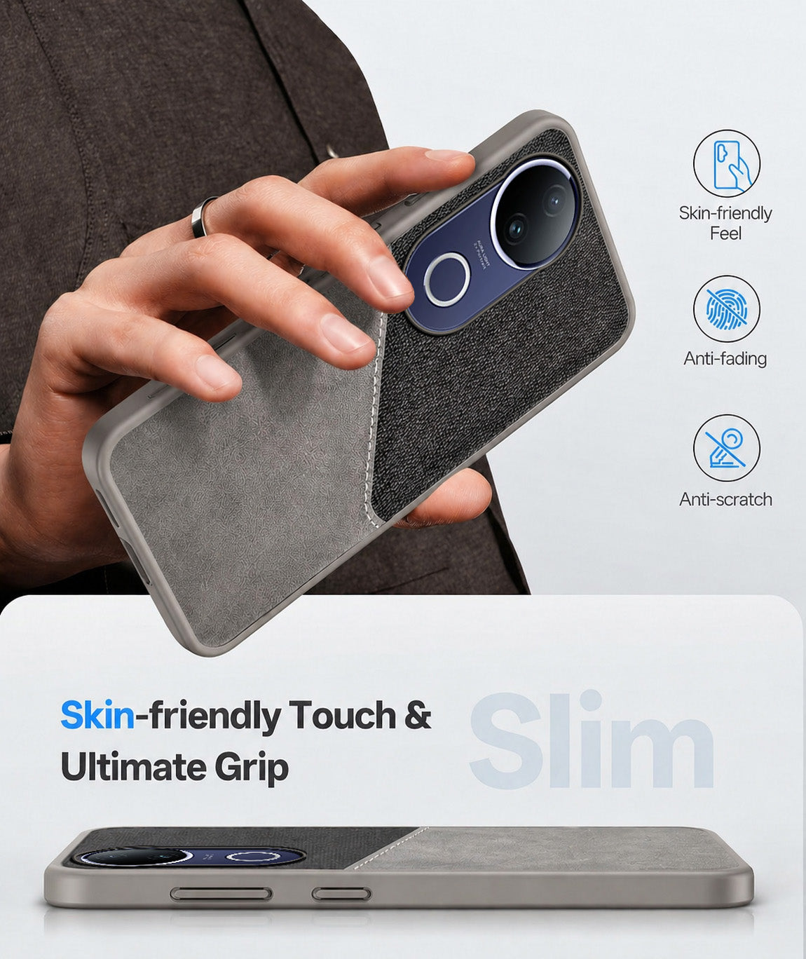 For Vivo T4R Back Cover Case (Ultimate Shockproof Bumpers | Anti Yellow | Rugged Armor | Hybrid PC | Black )