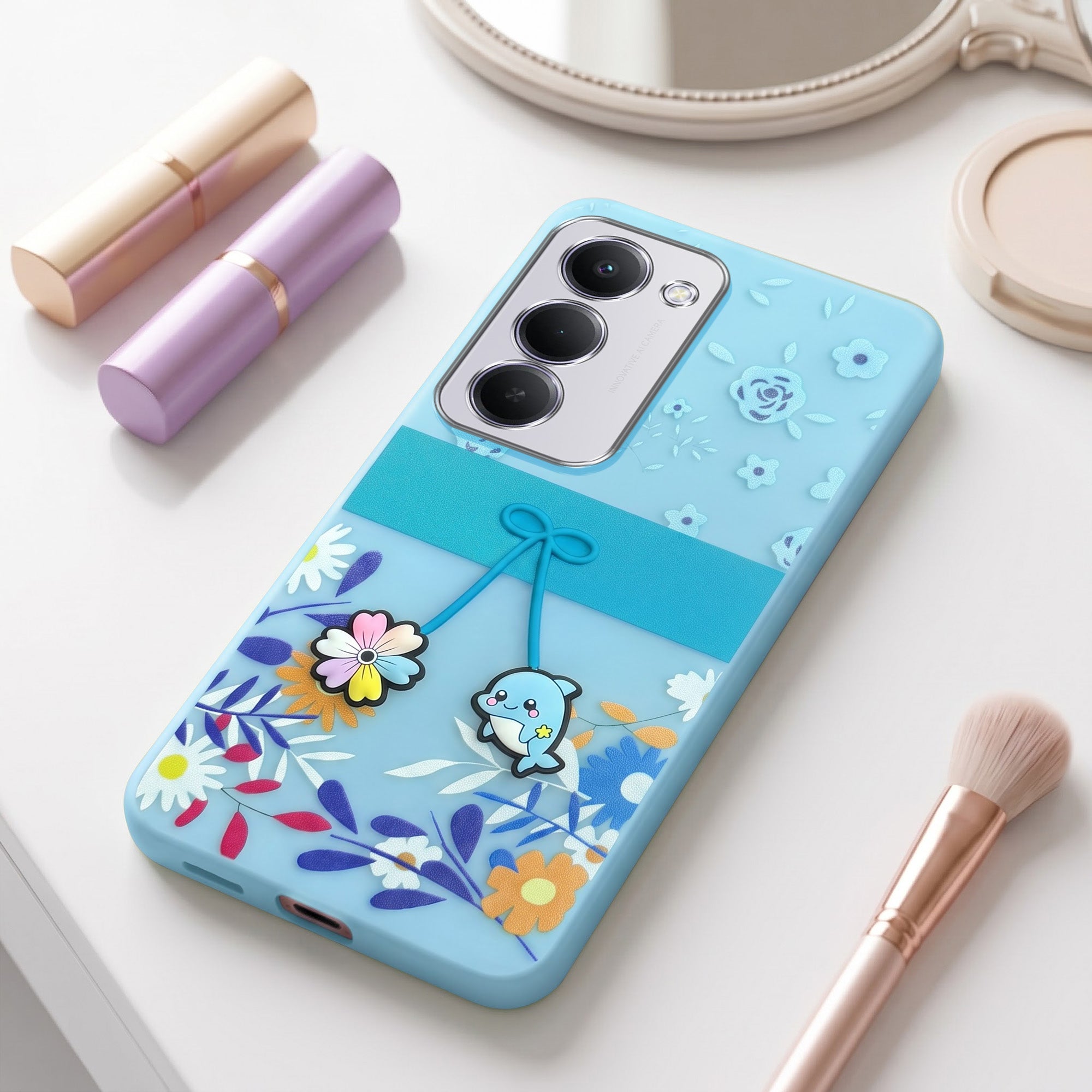 For Redmi 15 Back Cover Case (3D Cute Cartoons | Hard Back Side Soft | Matte Premium Finish | HD Printing)