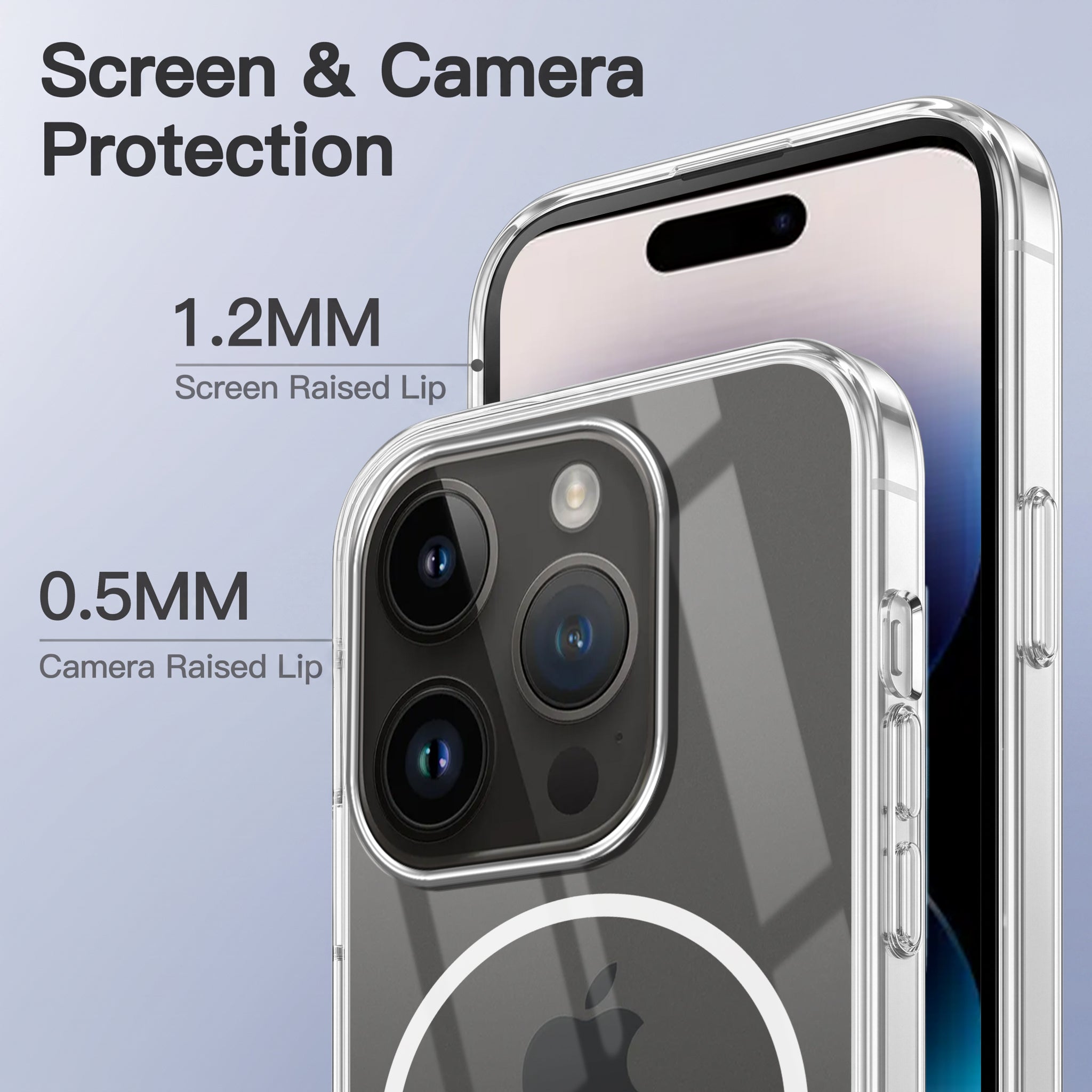 For Apple iPhone 14 Pro Max Back Case Cover Crystal Anti Yellow (Unbreakable PC | MagSafe Wireless Charging Support |Camera Protection Bump)