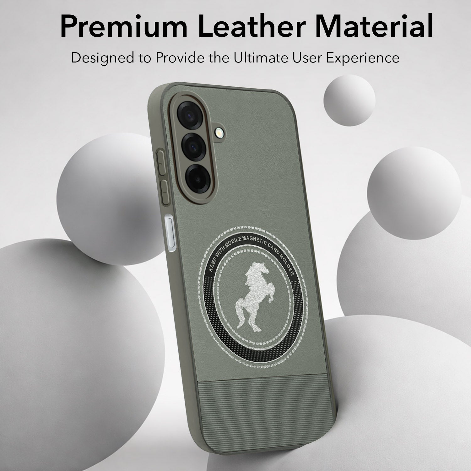 For Samsung Galaxy A26 5G Back Cover Case PU Leather Finish (Professional Minimalist Texture | MagSafe Compatile | Camera Protection | Sleek Sober Formal)