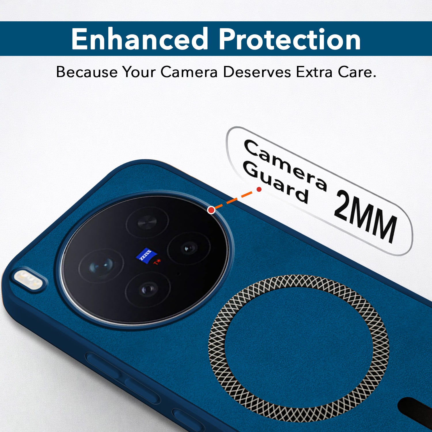 For Vivo X300 Pro Back Cover Case Leather Finish (MagSafe Compatible Wireless Charging | Soft Touch | Camera Bump Protection)