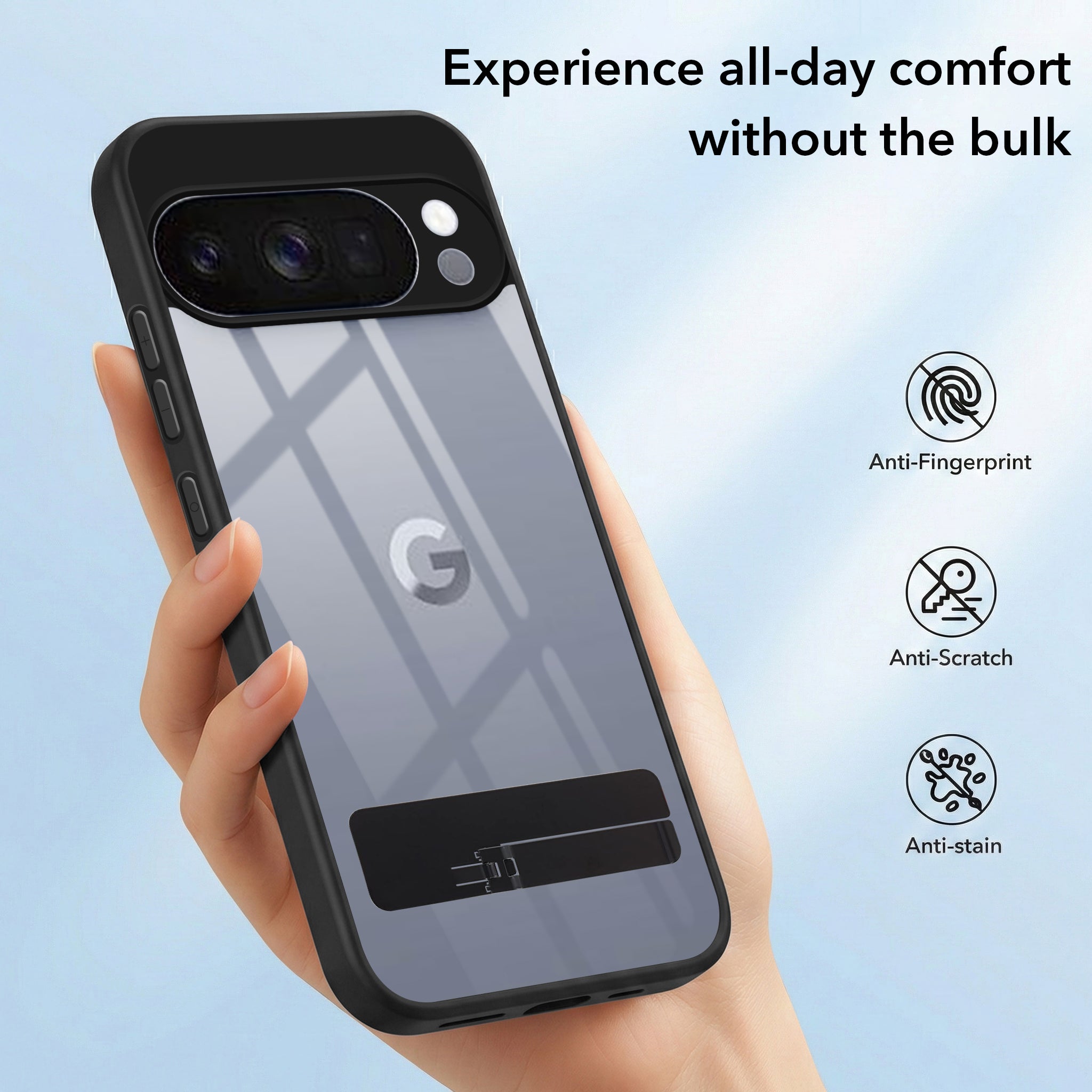 For Google Pixel 10 Pro Back Cover Case (Built-in Stand | Lifetime Anti Yellow | Kickstand Shockproof | Camera Protection | MagSafe Compatible)