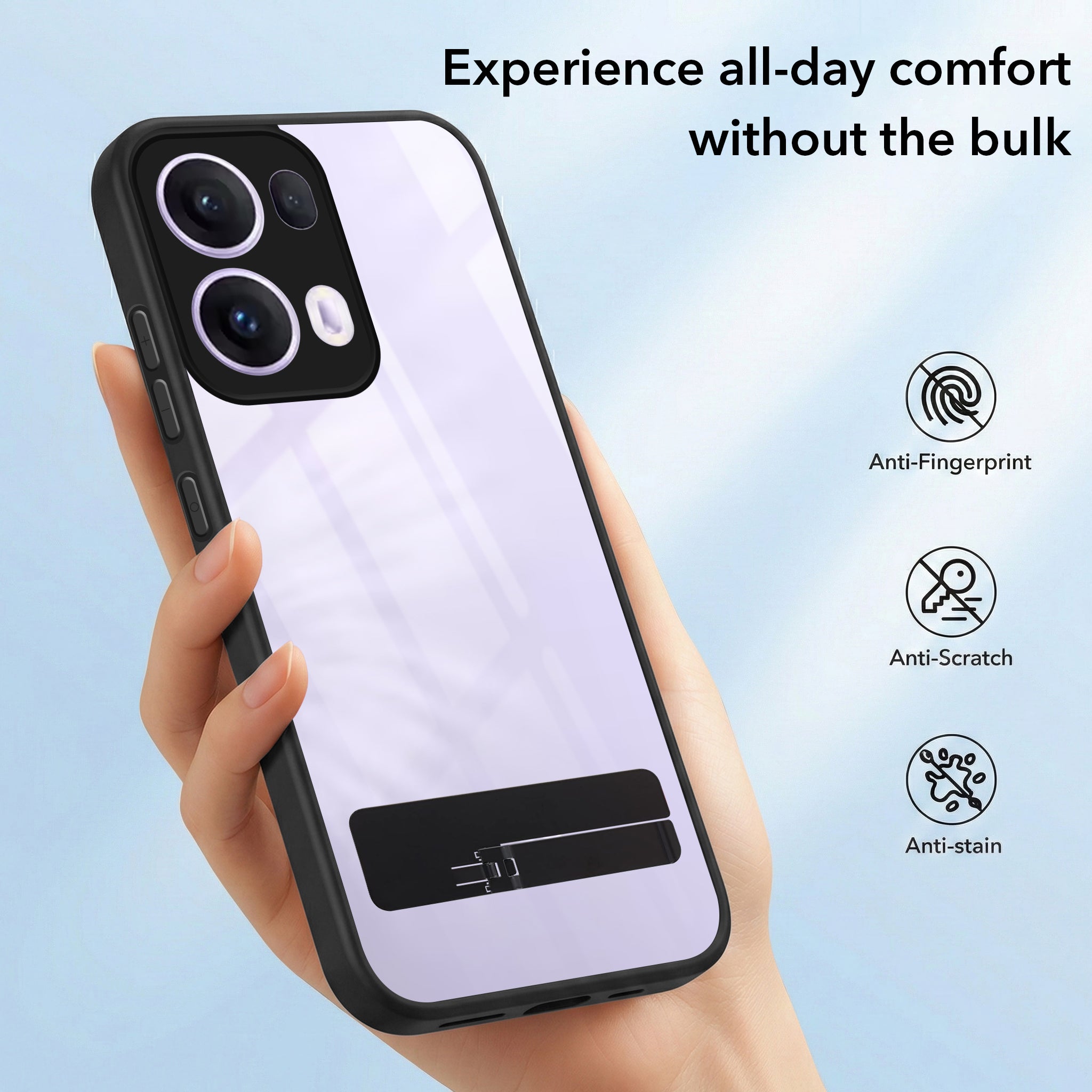 For Oppo Reno13 Pro 5G | Oppo Reno 13 Pro 5G Back Cover Case (Built-in Stand | Lifetime Anti Yellow | Kickstand Shockproof | Camera Protection | MagSafe Compatible)