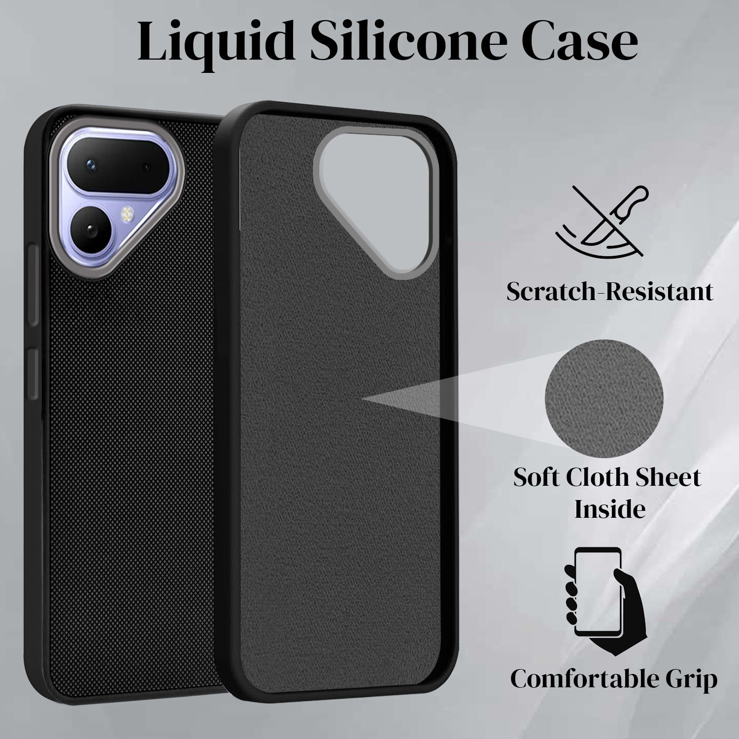 For Tecno Pova Curve 2 Back Cover Case Rubberised (Textured Grip Design | Micro-Fiber Cloth Inside | Slim and Light Weight | Soft Touch and Feel)