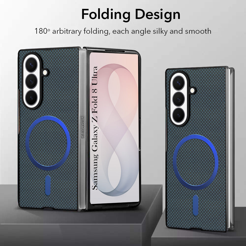 For Samsung Galaxy Z Fold 8 Ultra Back Case Cover (MagSafe Wireless Charging Compatible | Hexa Leather Finish | Inside Microfiber Cloth)