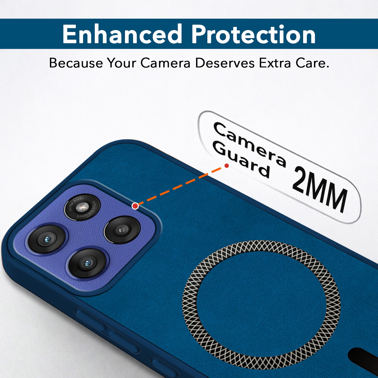 For Motorola Moto Edge 60 Stylus Back Cover Case Leather Finish (MagSafe Compatible Wireless Charging | Soft Touch | Camera Bump Protection)
