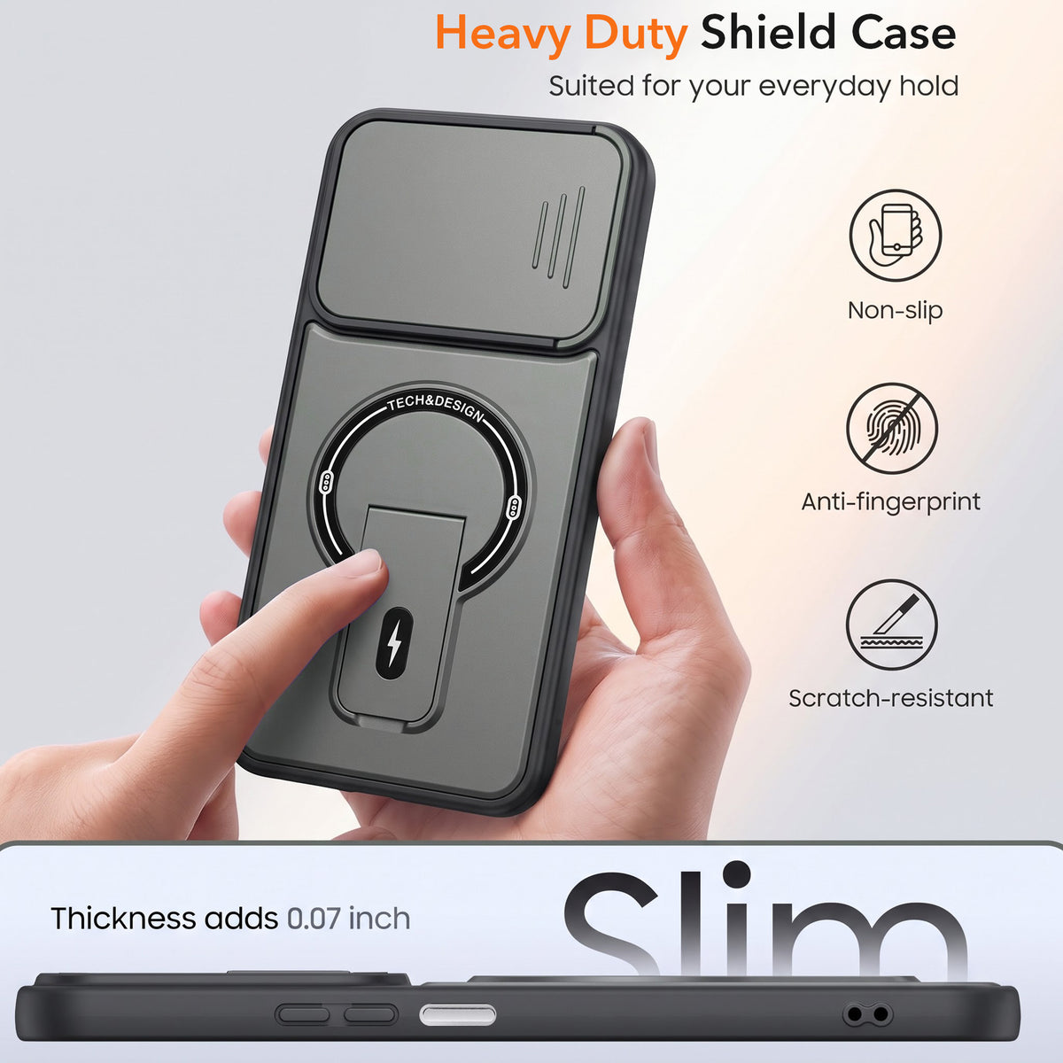 For Vivo Y31T 5G Back Case Cover Metallic (Hybrid Armor Kickstand | Sliding Shutter Camera Protection | MagSafe Compatible)