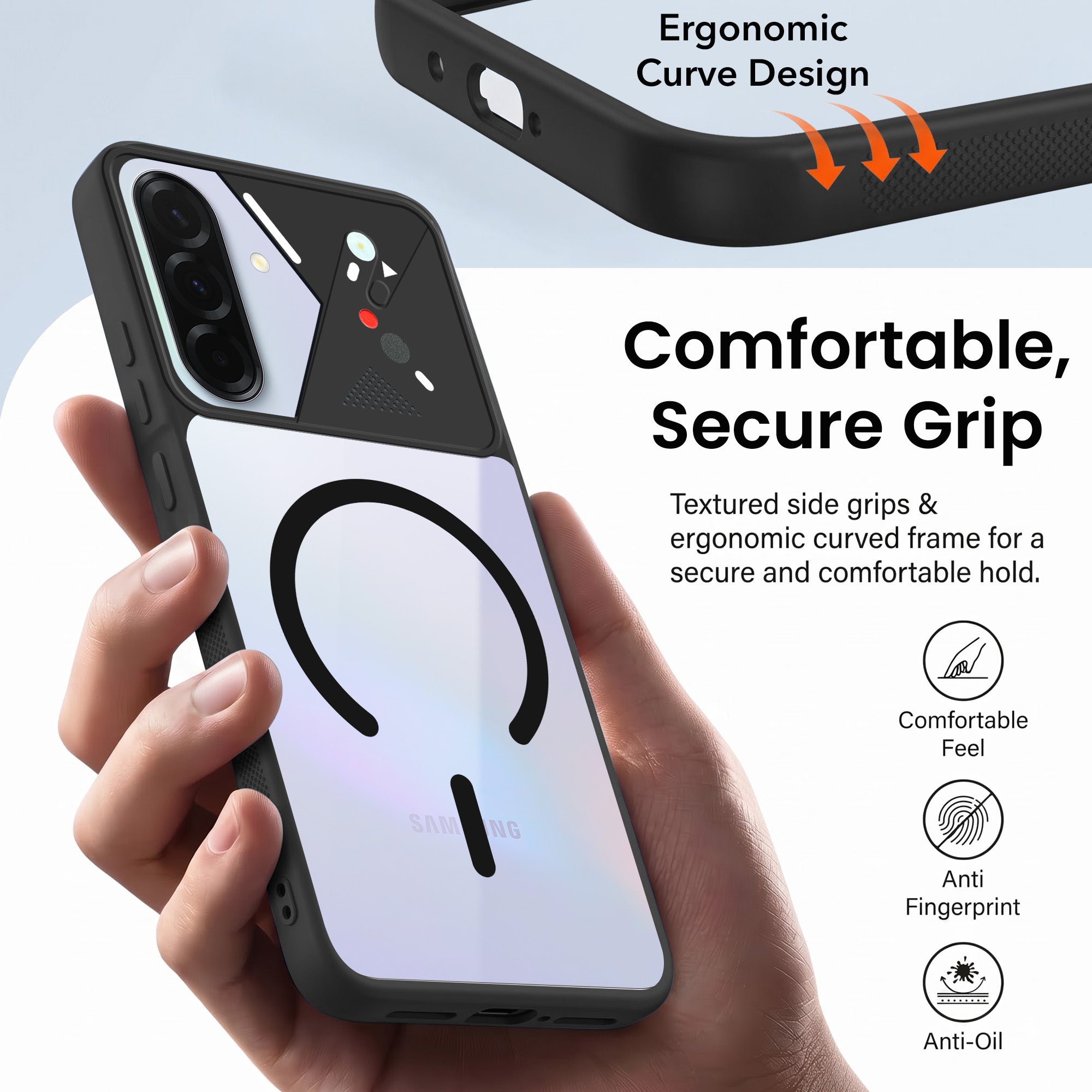 For Samsung Galaxy A36 5G Back Cover Case Lifetime Anti-Yellow Clear (Camera Protection | Side Grip | Wireless MagSafe Compatible)