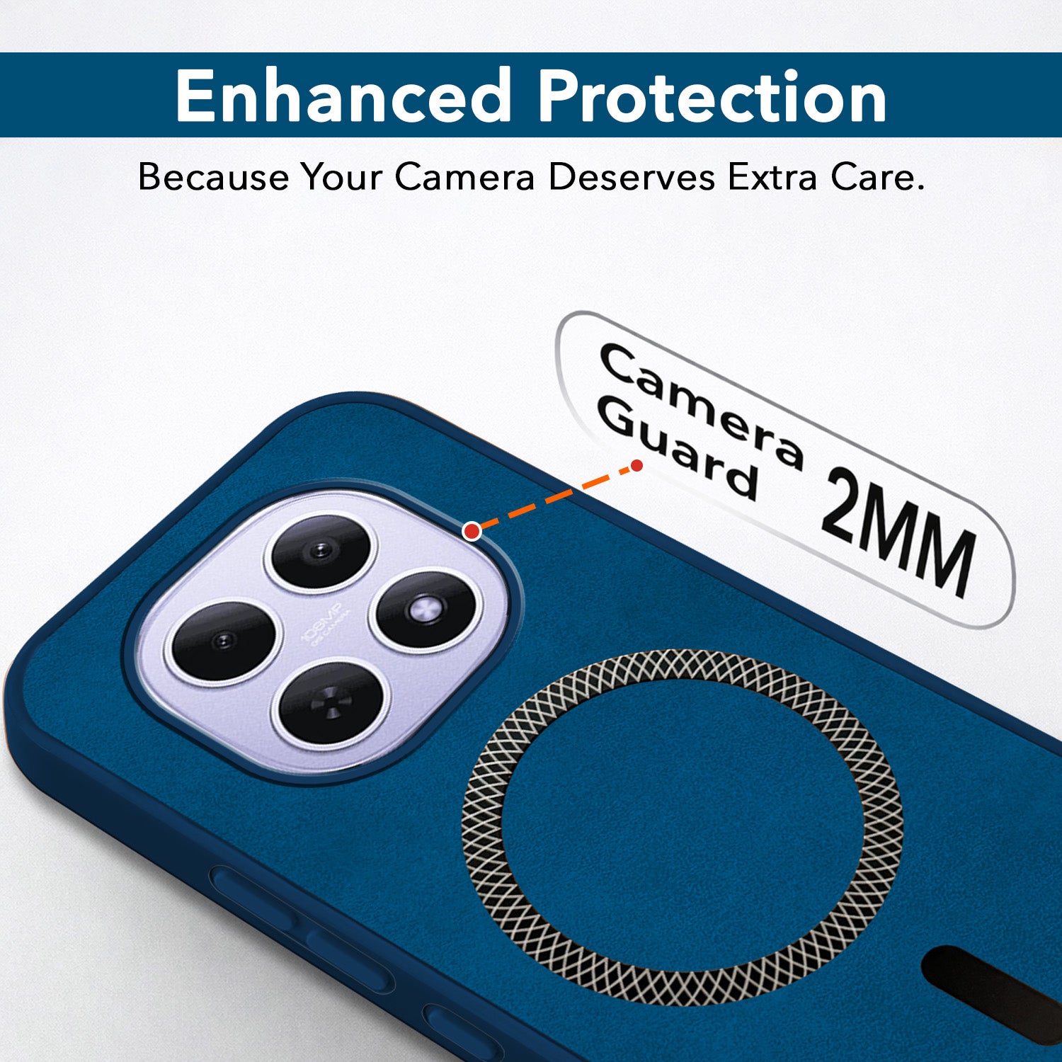For Xiaomi Redmi Note 15 5G | Redmi Note 15 SE 5G Back Cover Case Leather Finish (MagSafe Compatible Wireless Charging | Soft Touch | Camera Bump Protection)