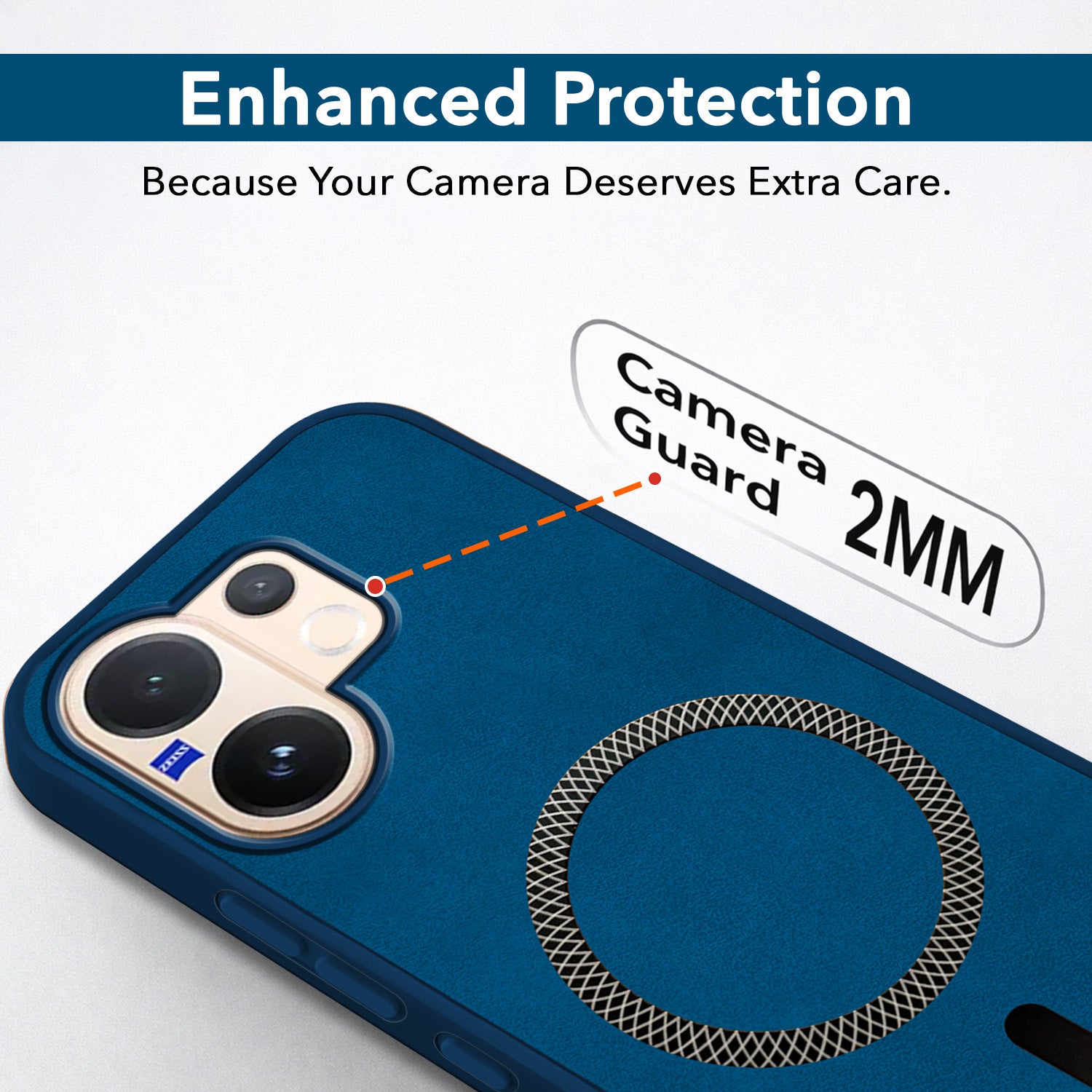 For Vivo V60 | Vivo T4 Pro Back Cover Case Leather Finish (MagSafe Compatible Wireless Charging | Soft Touch | Camera Bump Protection)