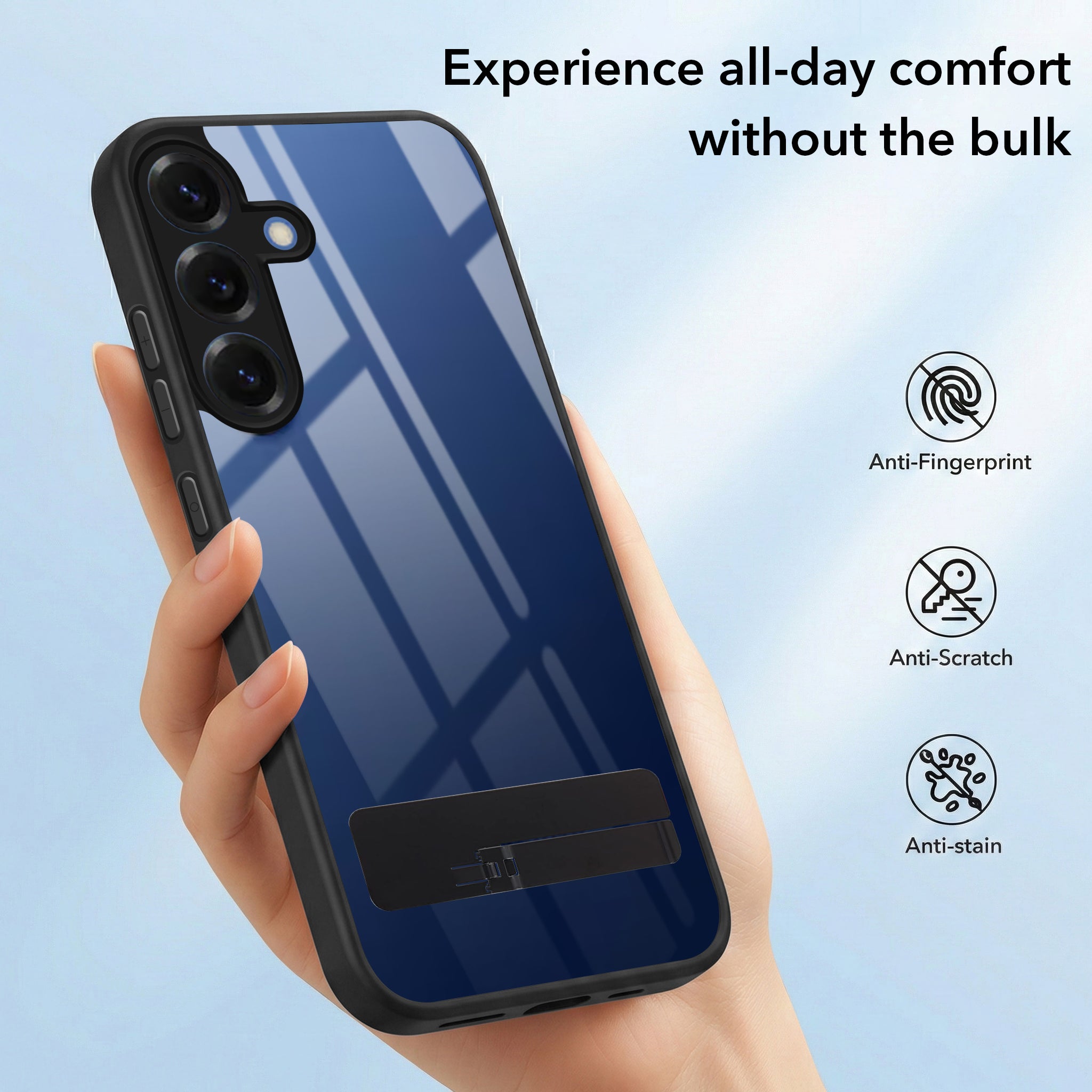 For Samsung Galaxy S25 Back Cover Case (Built-in Stand | Lifetime Anti Yellow | Kickstand Shockproof | Camera Protection | MagSafe Compatible)