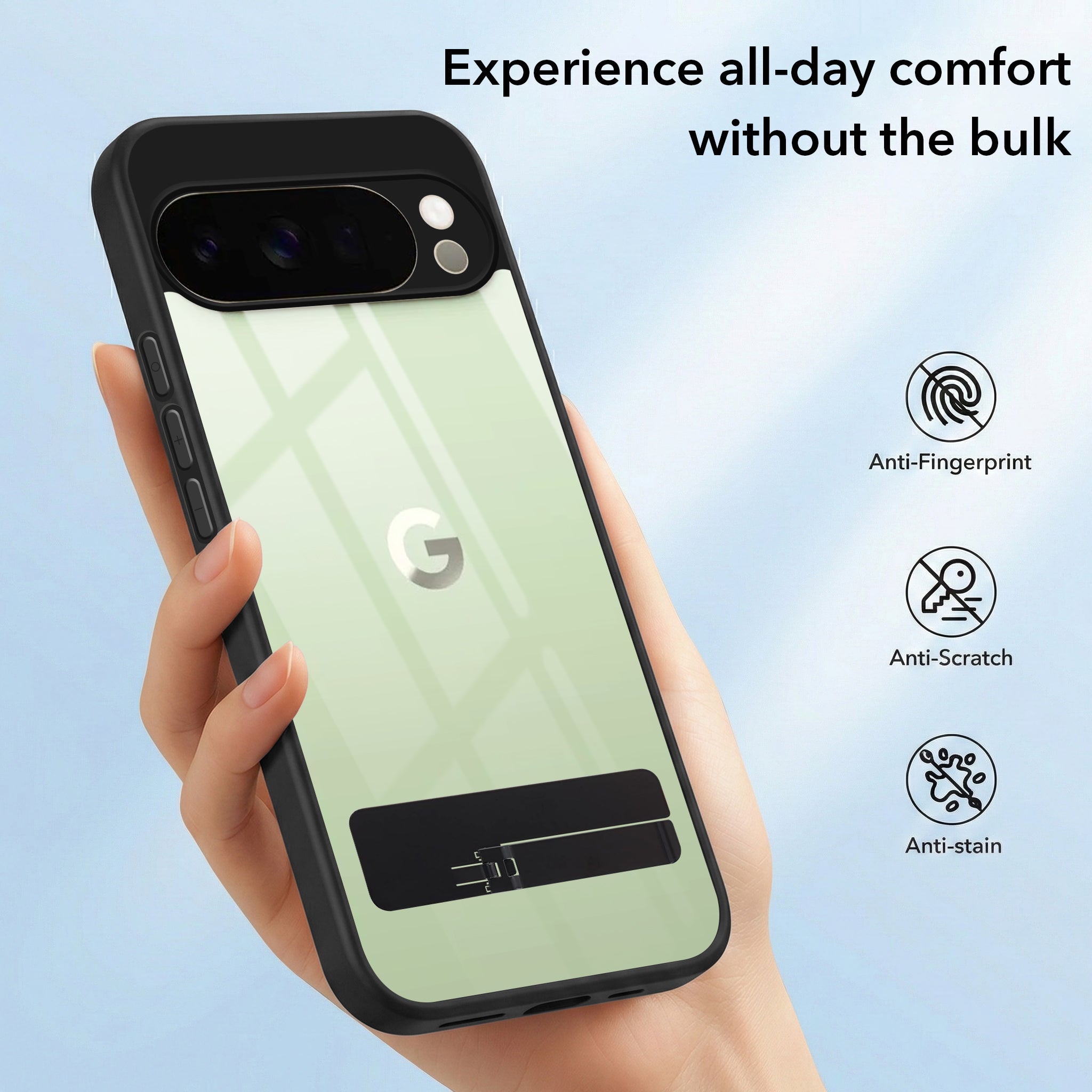 For Google Pixel 10 Pro XL Back Cover Case (Built-in Stand | Lifetime Anti Yellow | Kickstand Shockproof | Camera Protection | MagSafe Compatible)