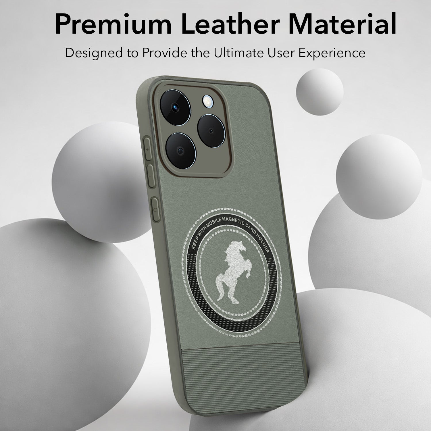 For Realme 15T | Realme Narzo 90 Back Cover Case PU Leather Finish (Professional Minimalist Texture | MagSafe Compatile | Camera Protection | Sleek Sober Formal)