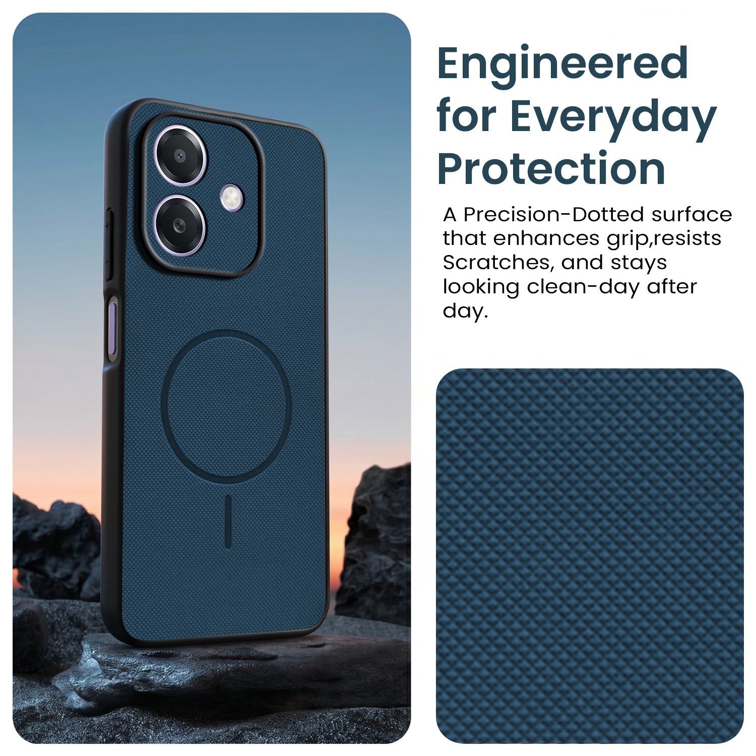 For Oppo A3X (4G/5G) | Oppo A3 5G Back Cover Case PU Leather (Texture Grip Design | Professional Minimalist | Camera Protection | Soft and Flexible)