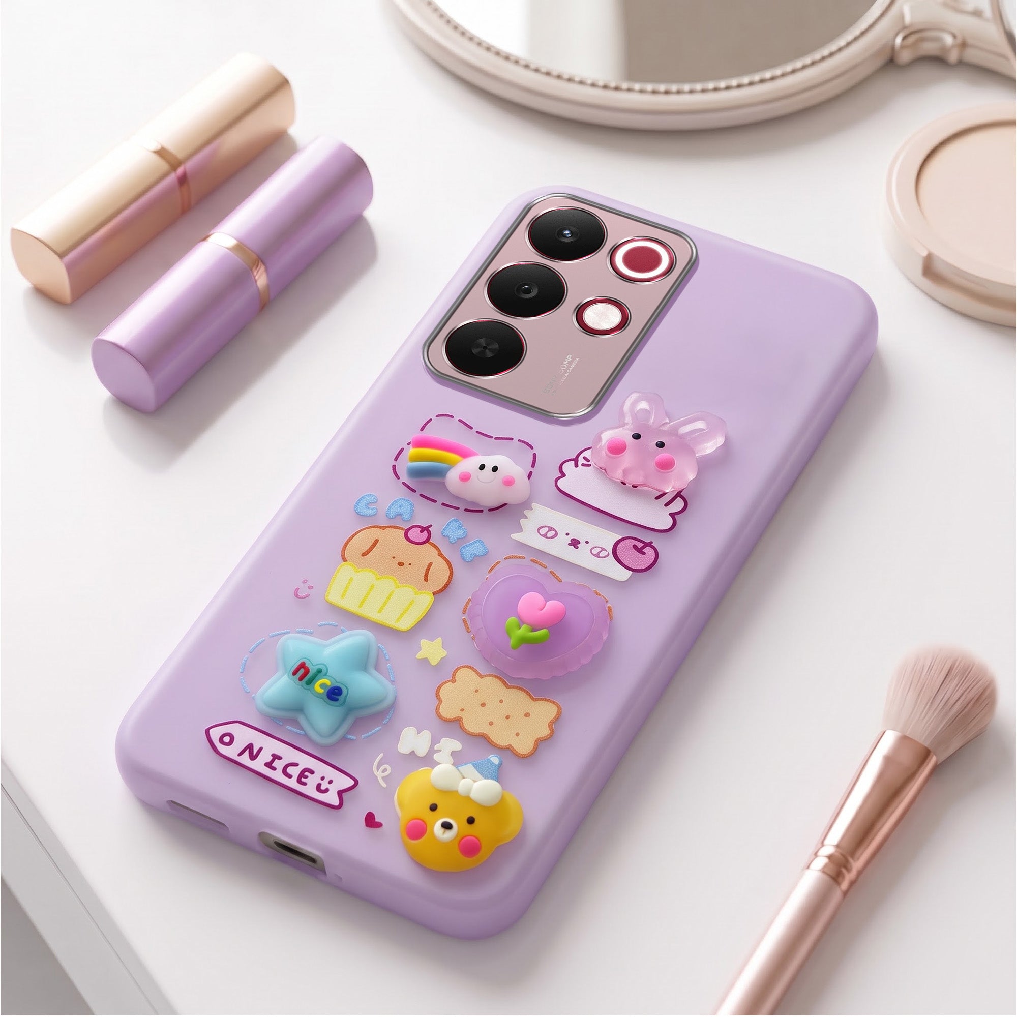 For Realme 15X Back Cover Case (3D Cute Cartoons | Hard Back Side Soft | Matte Premium Finish | HD Printing)