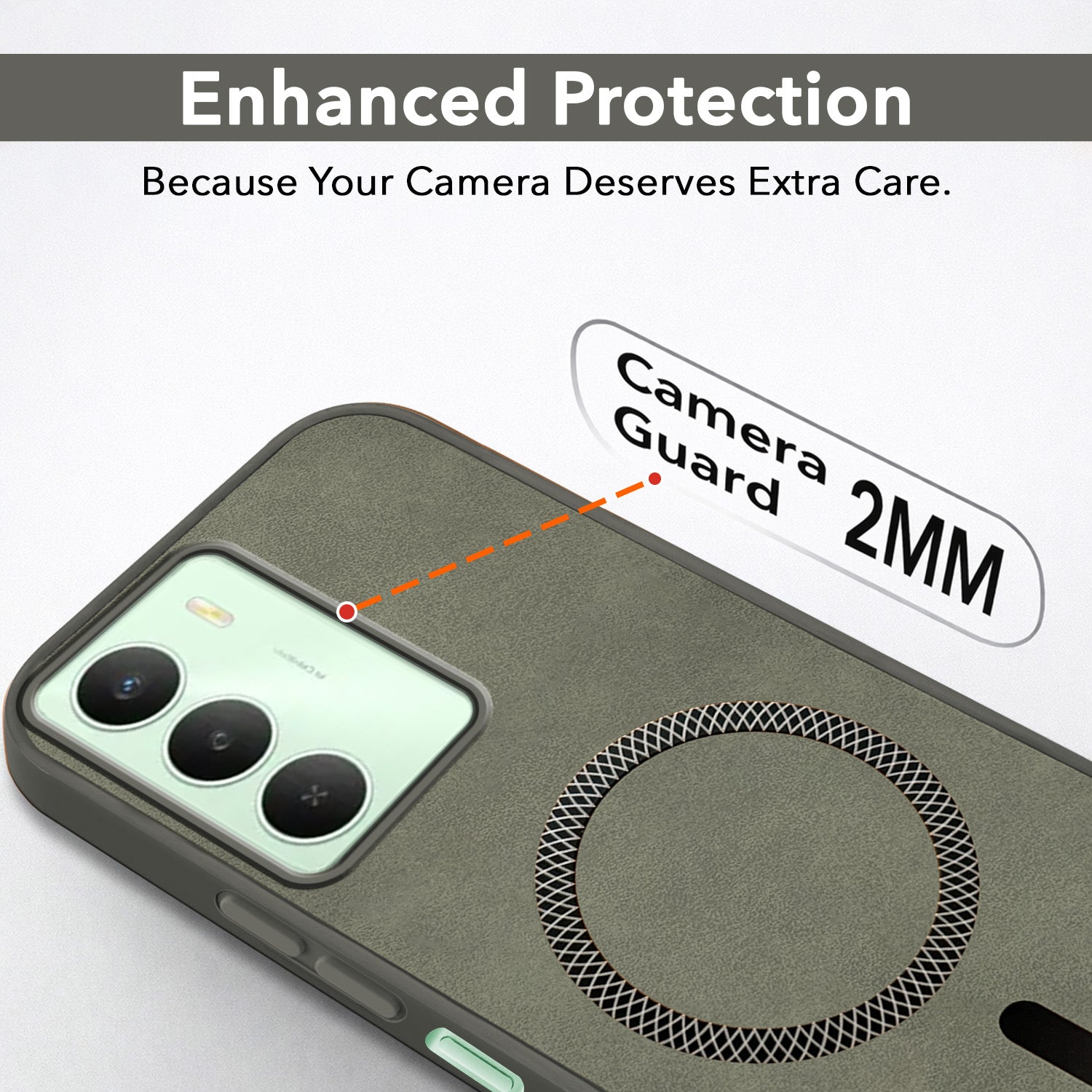 For Realme C73 Back Cover Case Leather Finish (MagSafe Compatible Wireless Charging | Soft Touch | Camera Bump Protection)