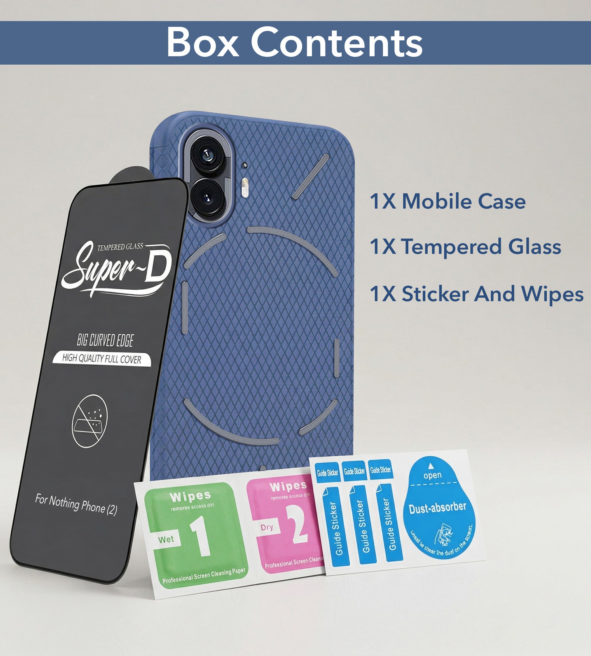 For Nothing Phone 2 Combo with Back Cover and 9H Tempered Glass (Liquid Silicone | Camera Protection | Oleophobic Coating Screen Glass)
