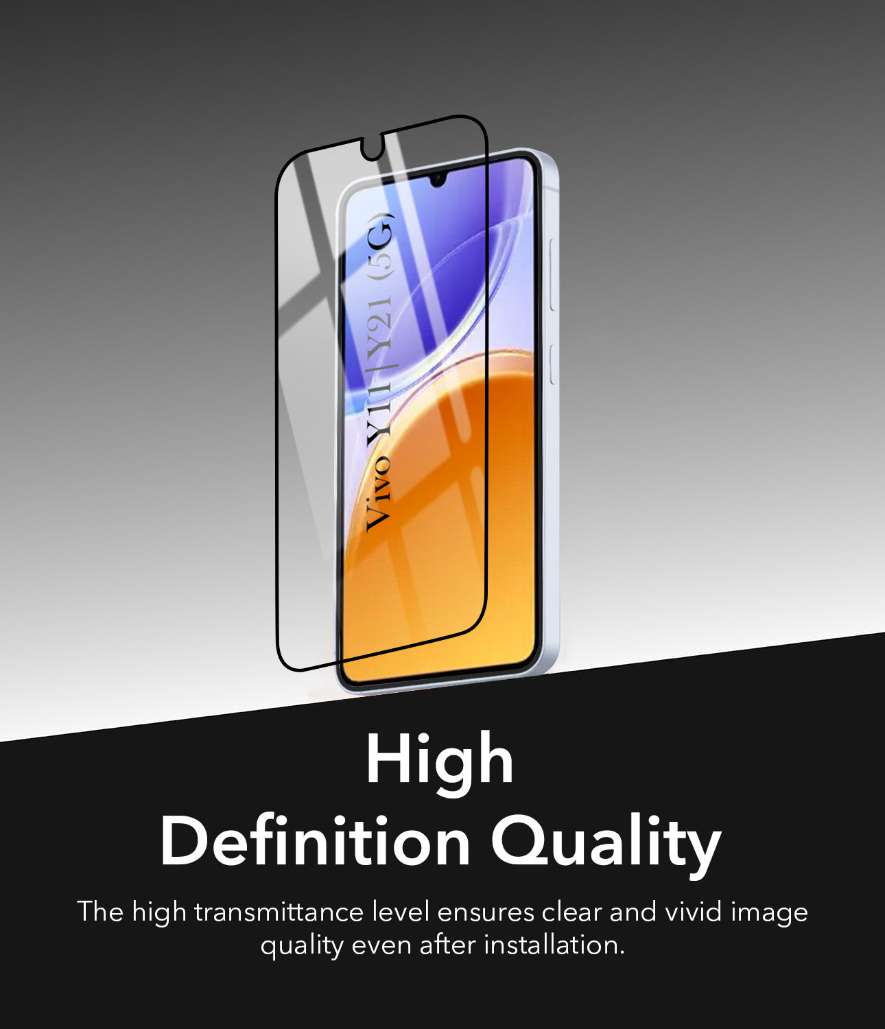 Tempered Glass For Vivo Y11 | Vivo Y21 5G Screen ProtectorMilitary-Grade Gorilla With Installation Kit | Shatterproof, Full Coverage, HD Clear, Scratch Resistant (Pack of 1)