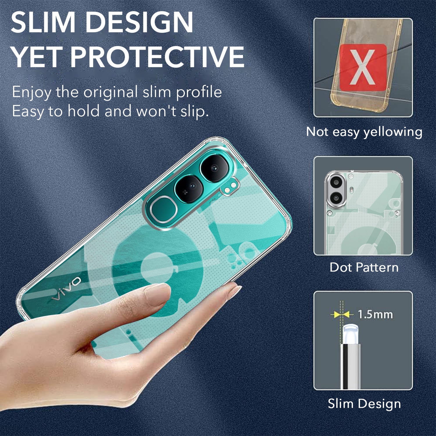 For Vivo Y300 Back Cover (Silicone Matte Shockproof Case with Camera Protection | Soft and Flexible | Transparent)
