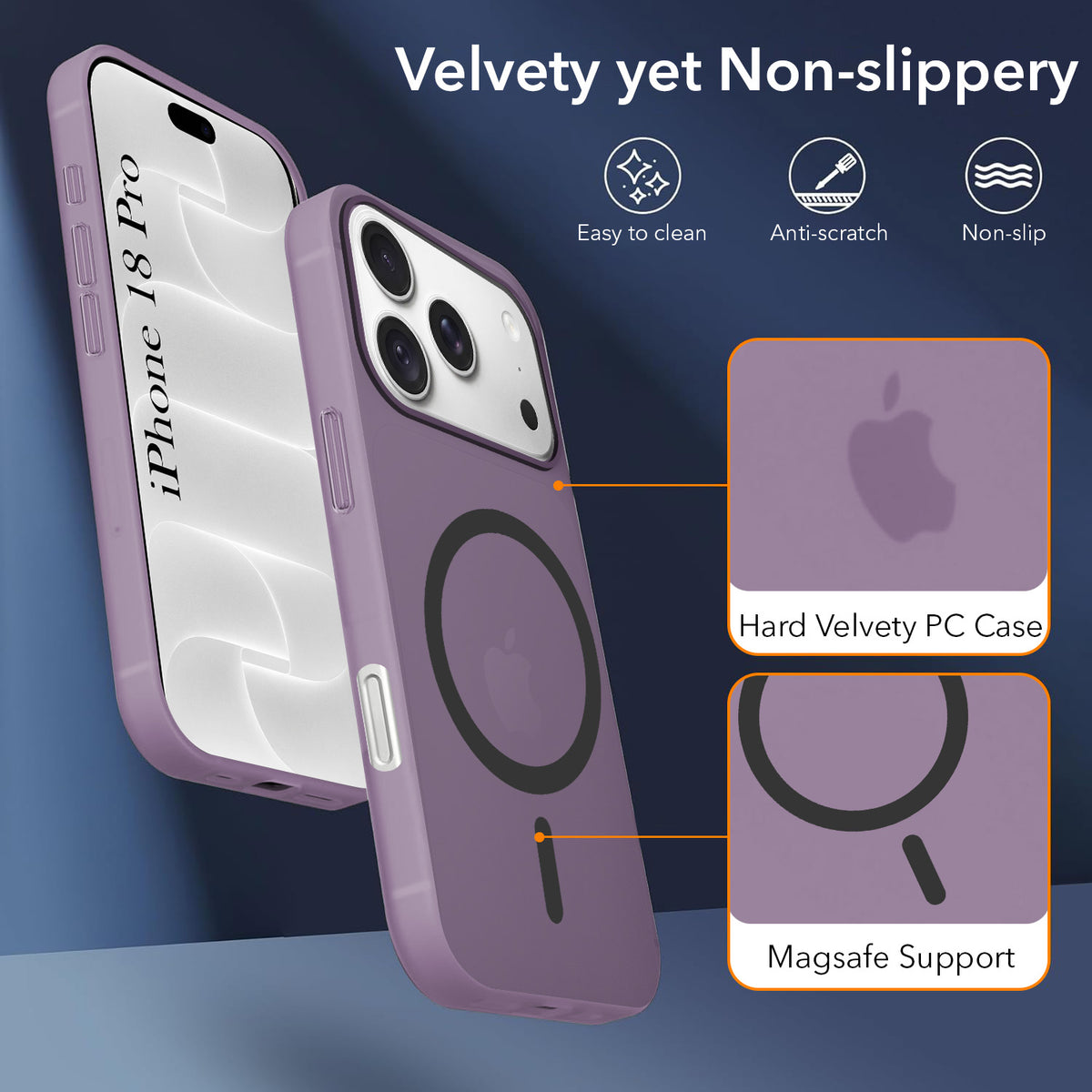 For Apple iPhone 18 Pro Back Cover Case (Frosted Matte Feel | MagSafe Compatible Wireless Charging)