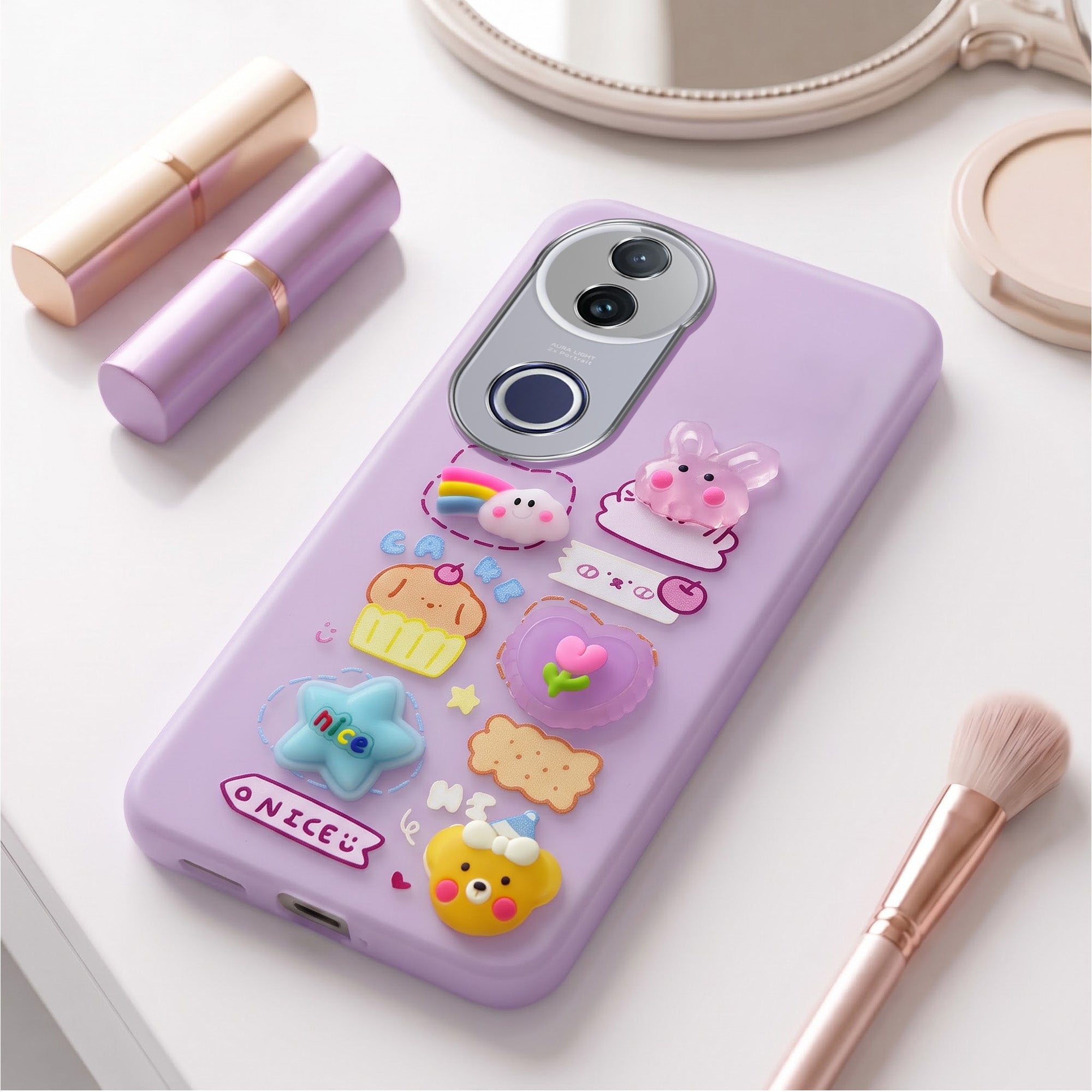 For Vivo T4R Back Cover Case (3D Cute Cartoons | Hard Back Side Soft | Matte Premium Finish | HD Printing)