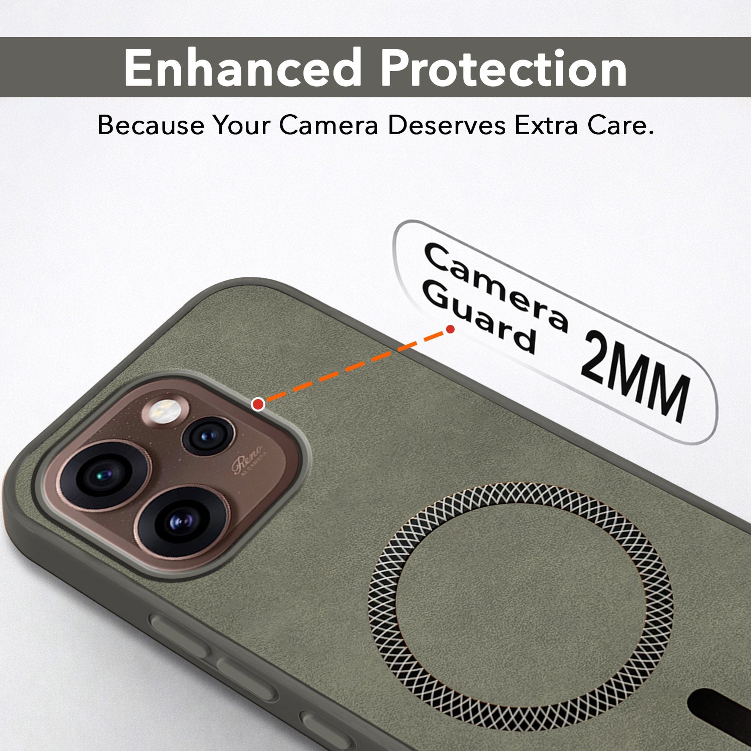 For Oppo Reno15 Pro 5G | Oppo Reno 15 Pro 5G Back Cover Case Leather Finish (MagSafe Compatible Wireless Charging | Soft Touch | Camera Bump Protection)
