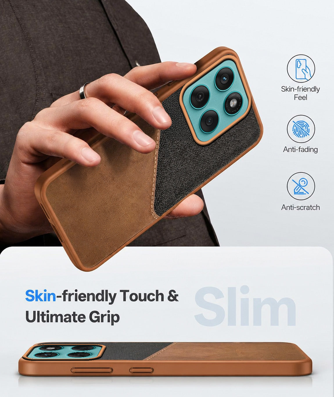 For Motorola Moto Edge 60 Fusion Back Cover Case (Dual PU Leather Stitch | Professional Minimalist | Soft and Flexible)