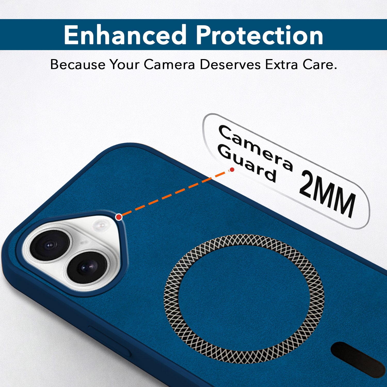 For Apple iPhone 16 Back Cover Case (Sleek Leather Finish | MagSafe Compatible Wireless Charging | Camera Bump Protection)