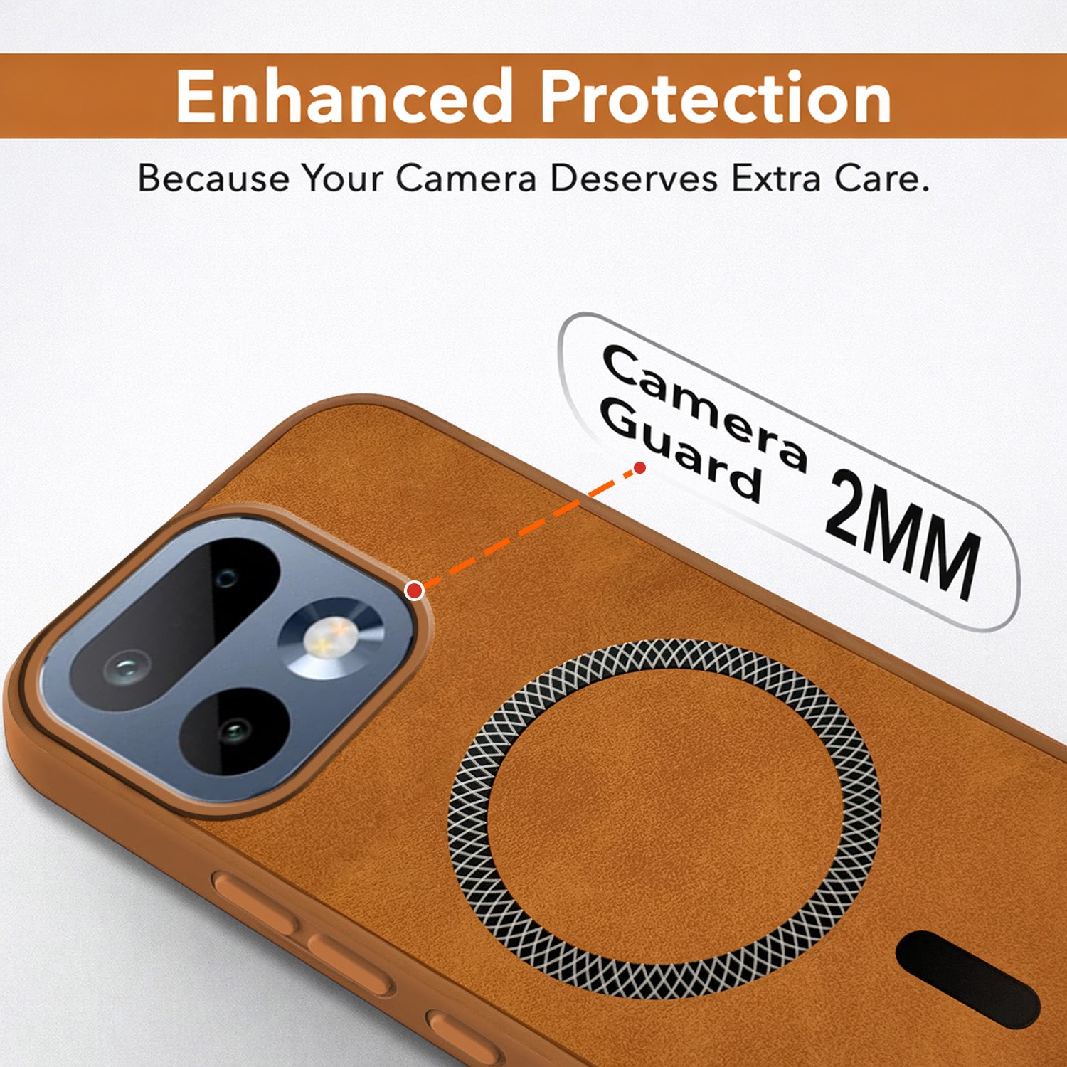 For Realme 16 Pro Back Cover Case Leather Finish (MagSafe Compatible Wireless Charging | Soft Touch | Camera Bump Protection)