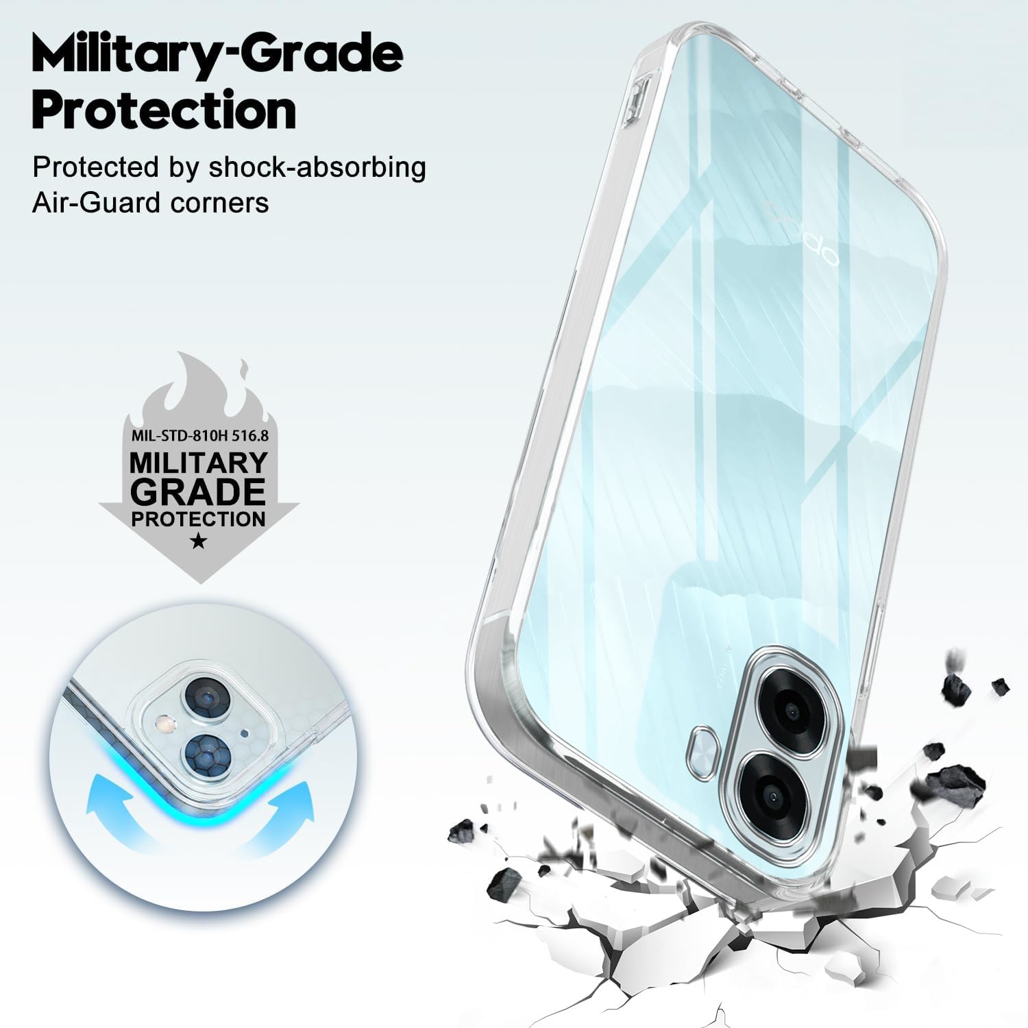 For Oppo A6X | A6s  Back Cover Case Silicone (Clear Shockproof Case with Camera Protection | Soft and Flexible | Transparent)