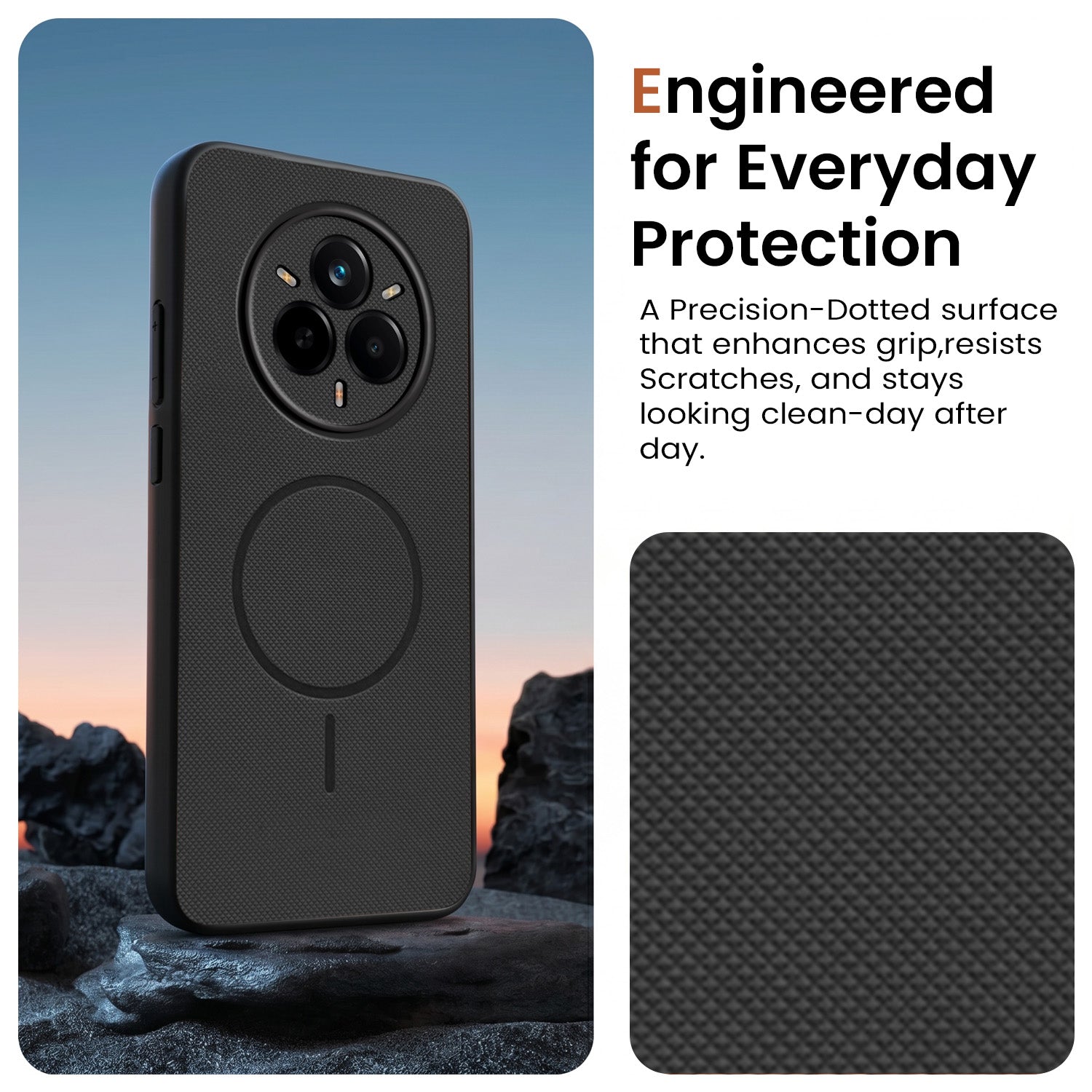 For Realme 14 Pro Back Cover Case PU Leather (Texture Grip Design | Professional Minimalist | Camera Protection | Soft and Flexible)